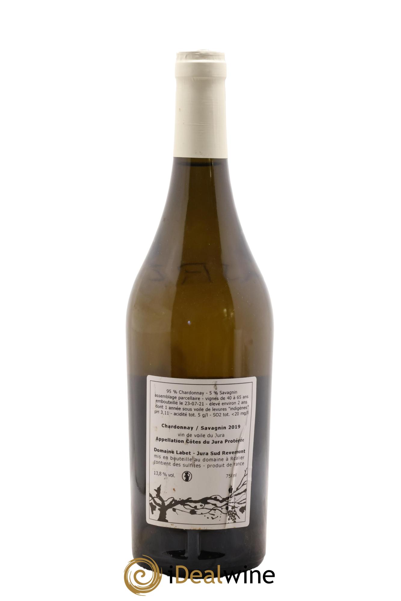 Côtes du Jura Vin de Voile Chardonnay-Savagnin cuvée de garde Romain - Julien  - Charline Labet 2019 - Lot de 1 bouteille - 1
