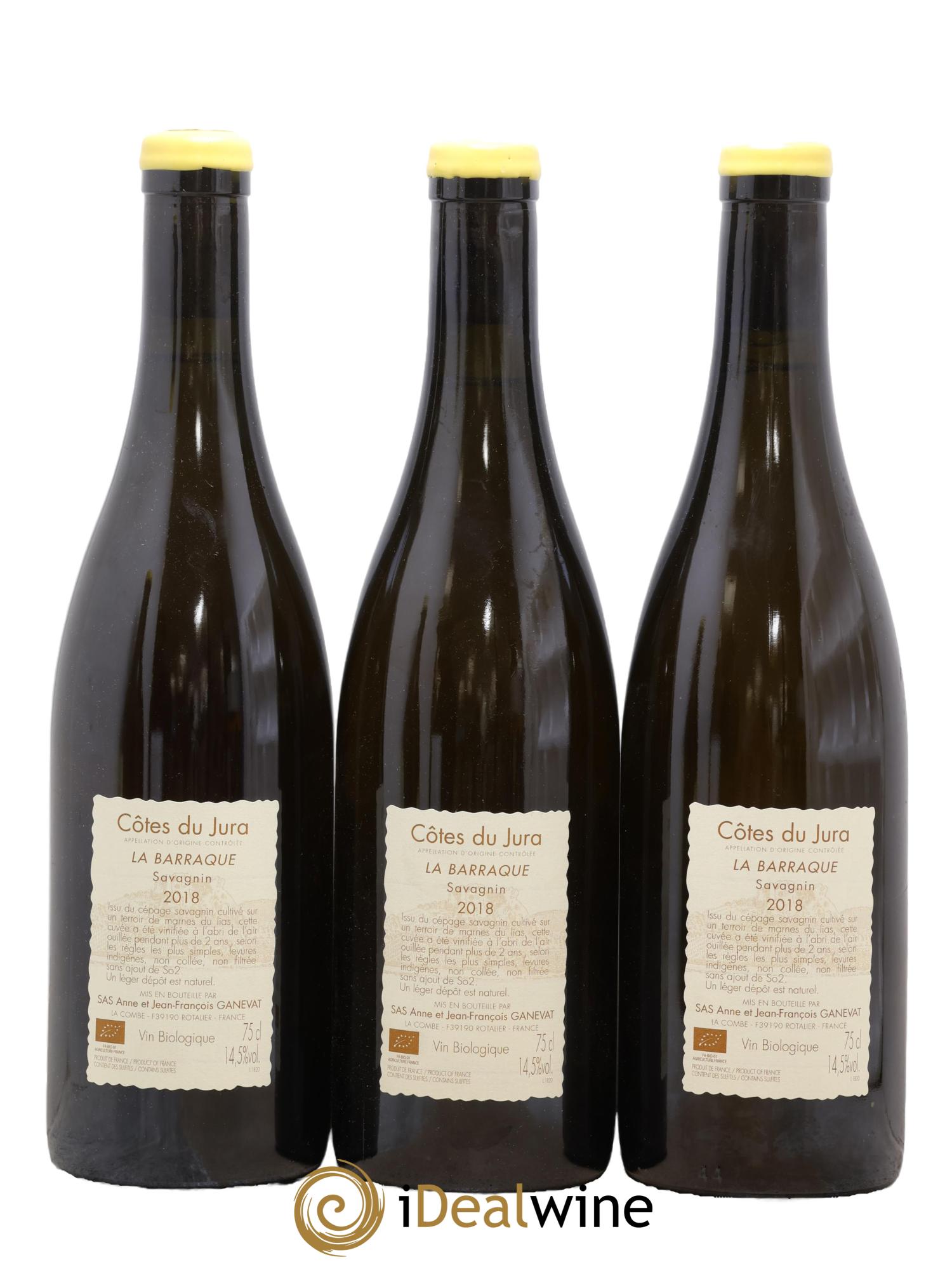 Côtes du Jura La Barraque Savagnin Anne et Jean François Ganevat 2018 - Lotto di 3 bottiglie - 1