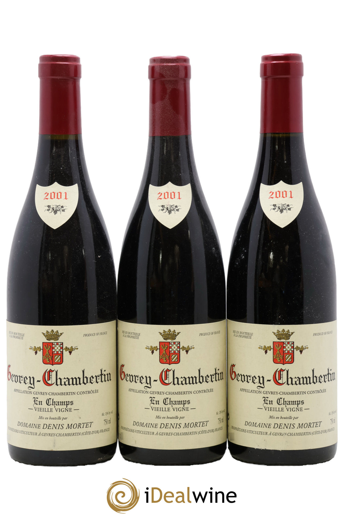 Gevrey-Chambertin En Champs Vieille Vigne Denis Mortet (Domaine) 2001 - Lot of 3 bottles - 0