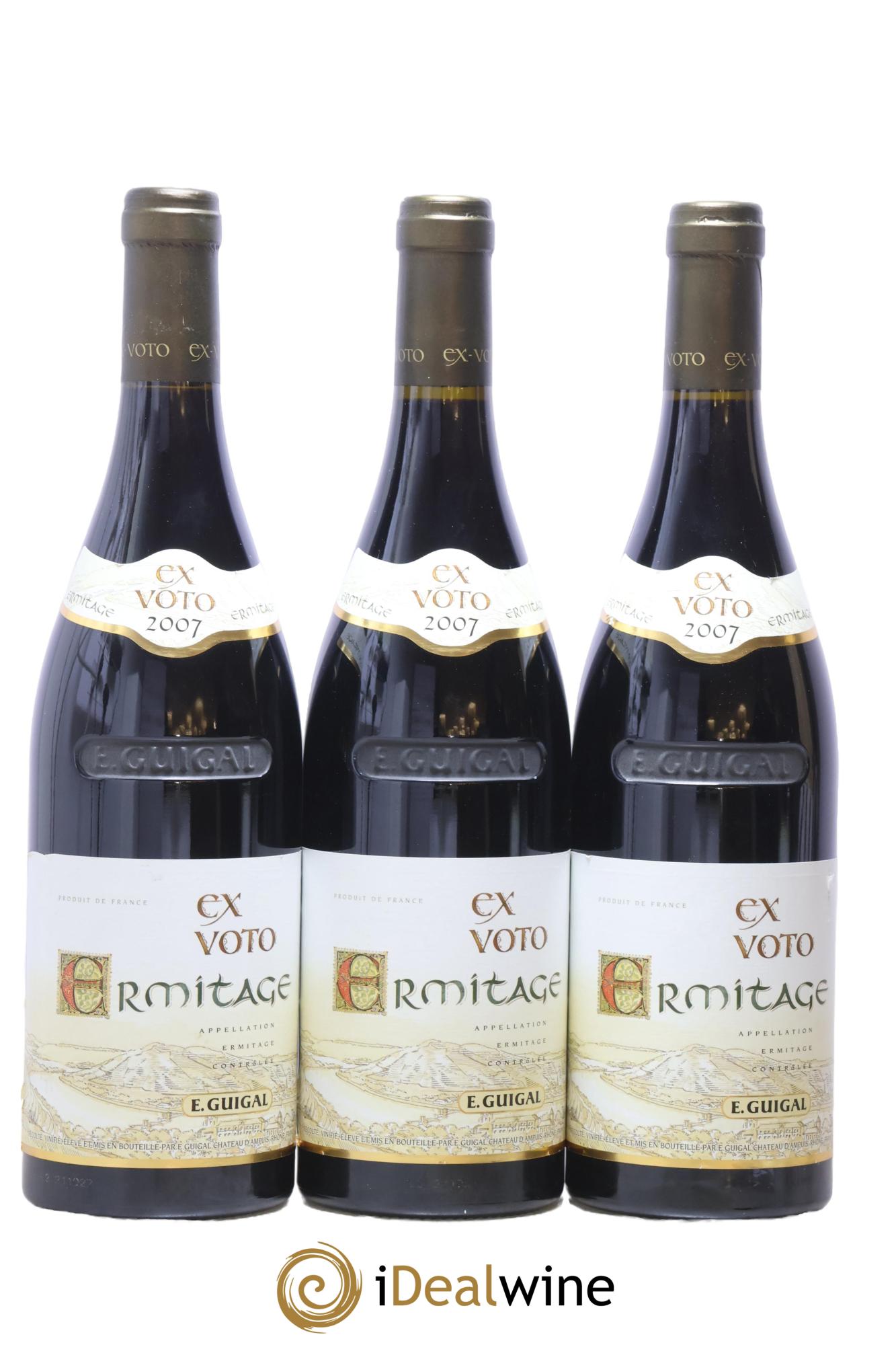 Ermitage Ex Voto Guigal 2007 - Lot of 3 bottles - 0