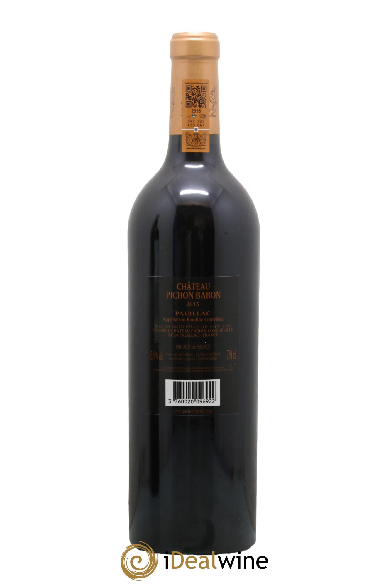 Pichon Longueville Baron 2ème Grand Cru Classé 2015 - Lot de 1 bouteille - 1