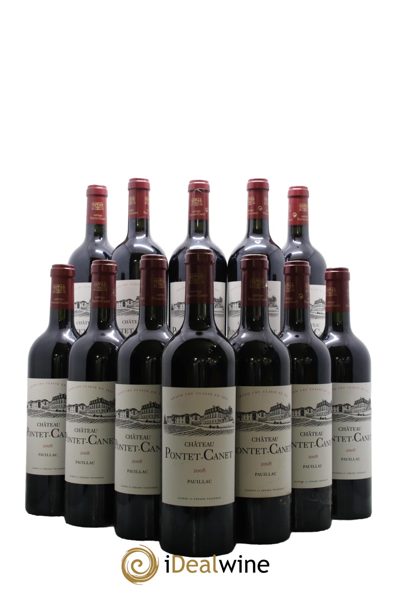Château Pontet Canet 5ème Grand Cru Classé 2008 - Lot de 12 bouteilles - 0