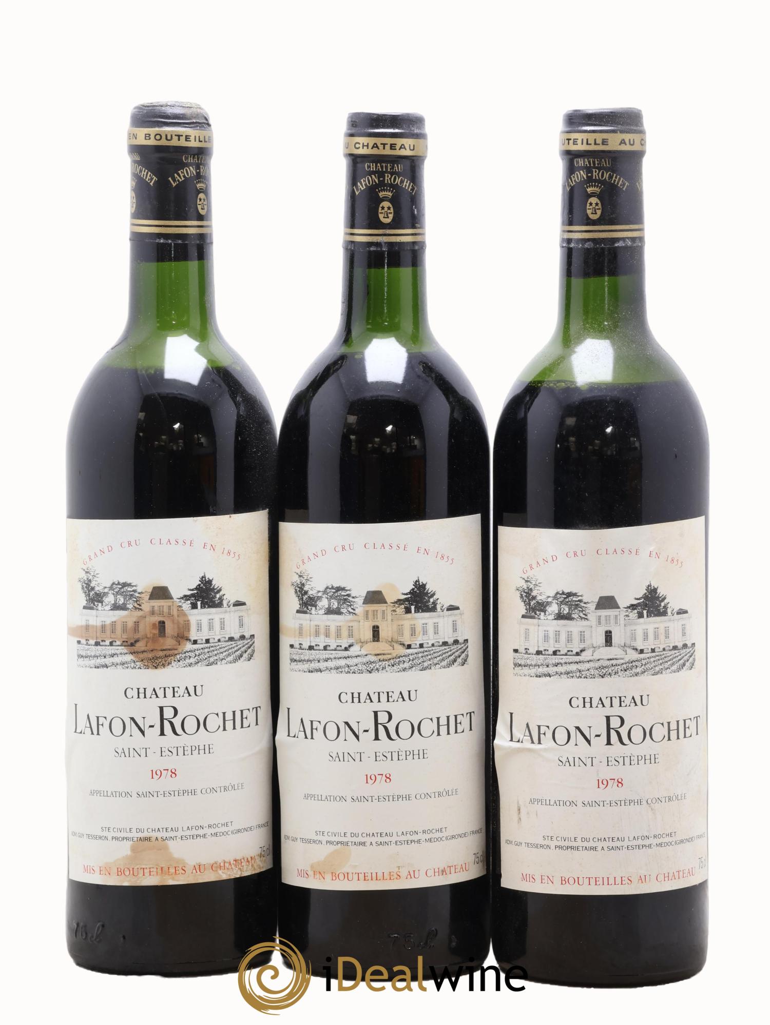 Château Lafon Rochet 4ème Grand Cru Classé 1978 - Lot of 3 bottles - 0