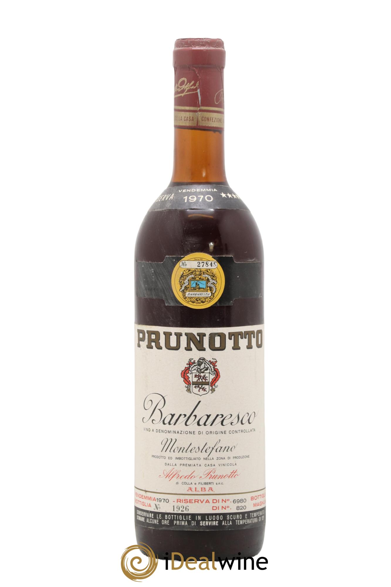 Barbaresco DOCG Montestefano Prunotto 1970 - Lot of 1 bottle - 0