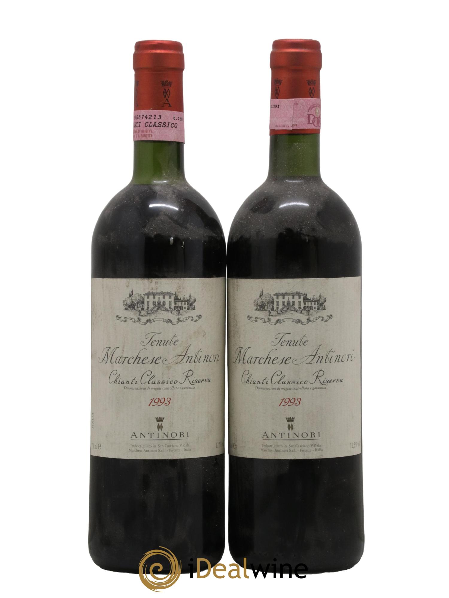 Chianti Classico DOCG Riserva Tenuta Tignanello - Marchesi Antinori 1993 - Lot de 2 bouteilles - 0