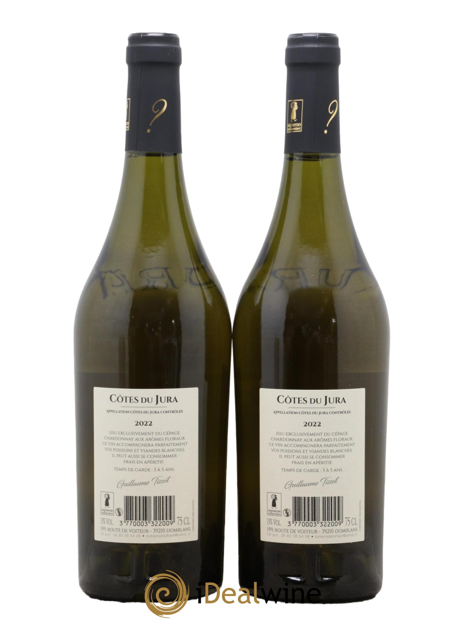 Côtes du Jura Domaine De Lahaye Guillaume Tissot 2022 - Posten von 2 Flaschen - 1