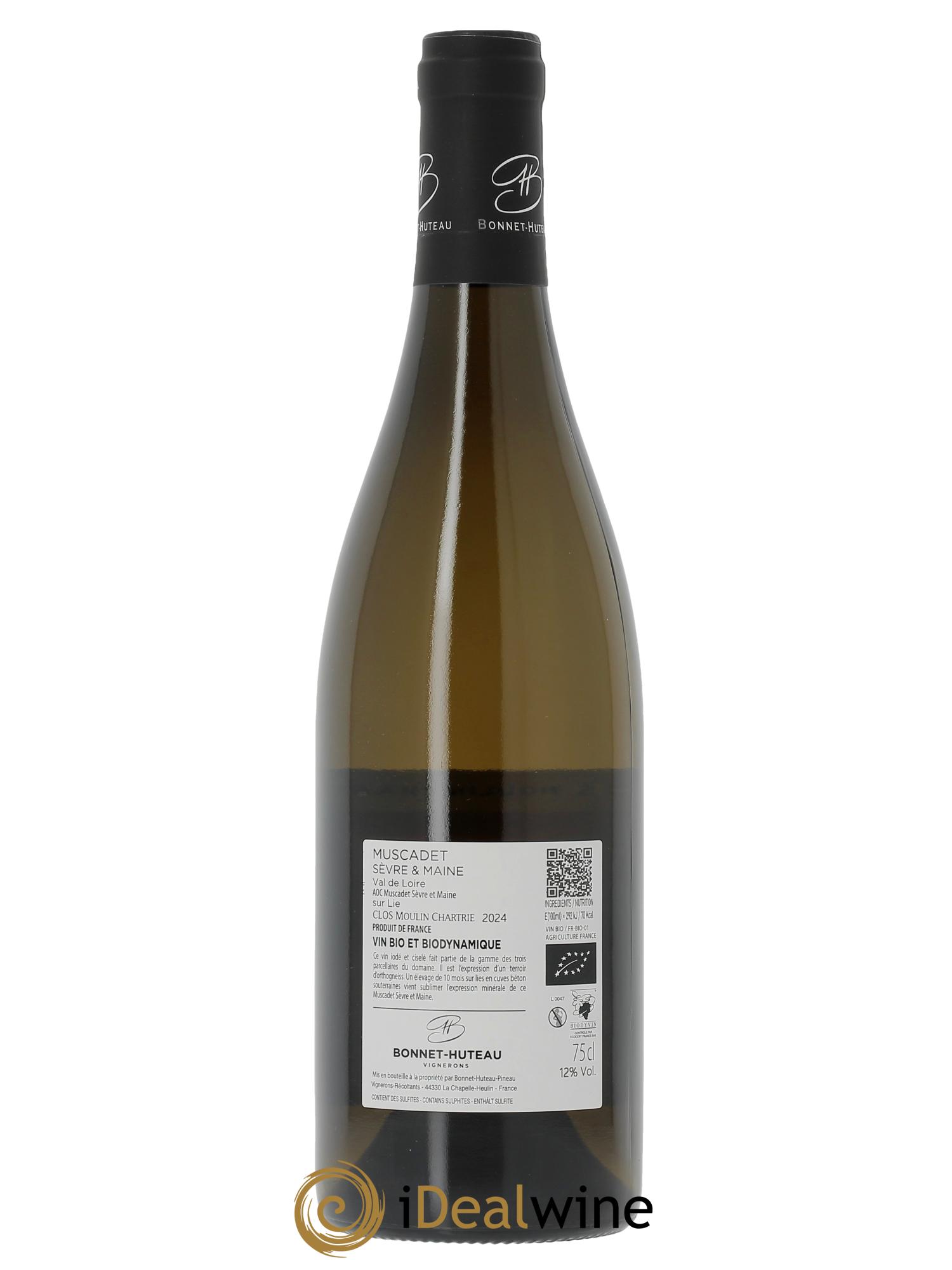 Muscadet-Sèvre-et-Maine sur lie Clos Moulin Chartrie Bonnet-Huteau  2024 - Lot de 1 bouteille - 1