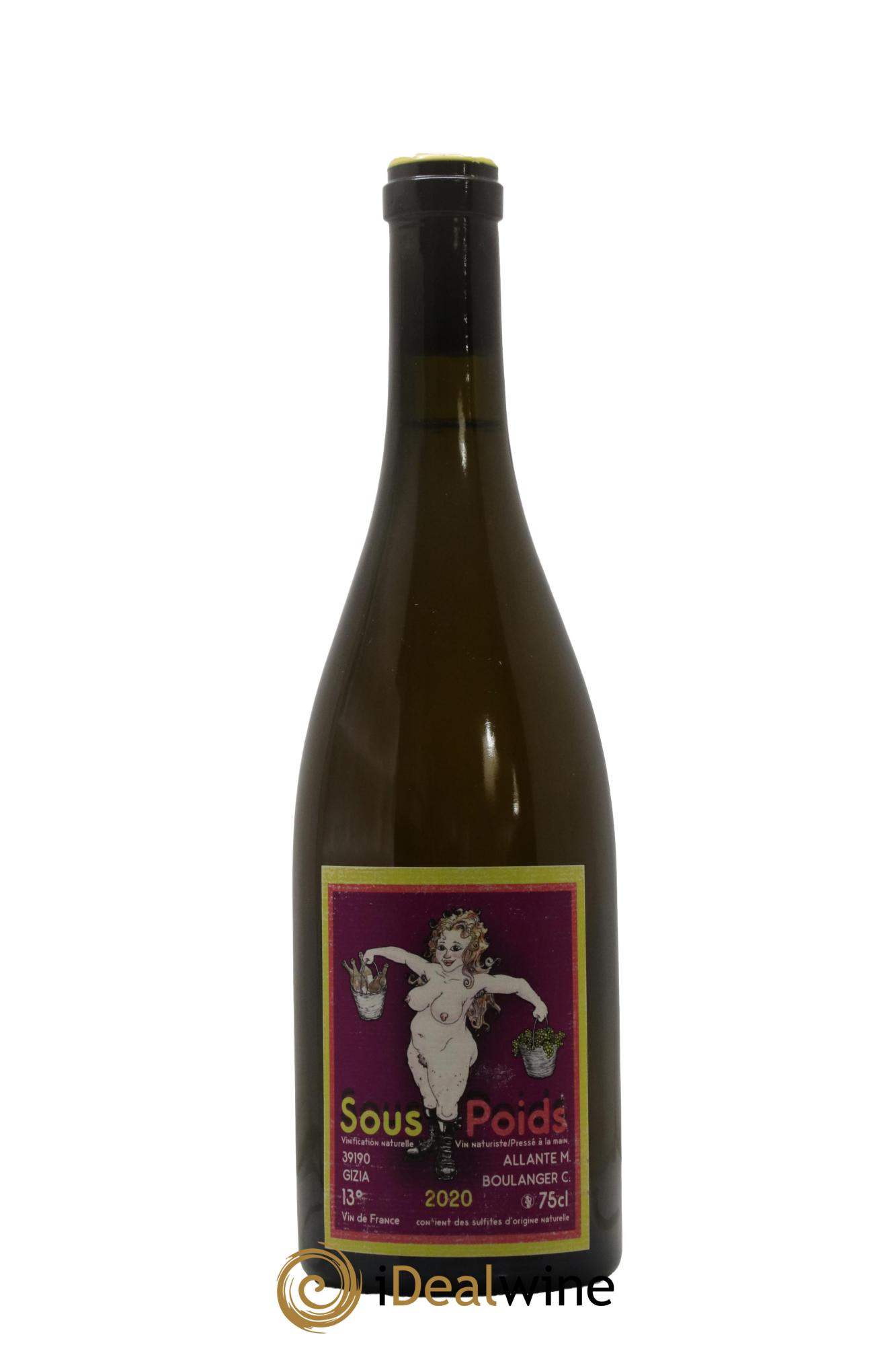 Vin de France Sous Poids Allante Boulanger 2020 - Lot de 1 bouteille - 0