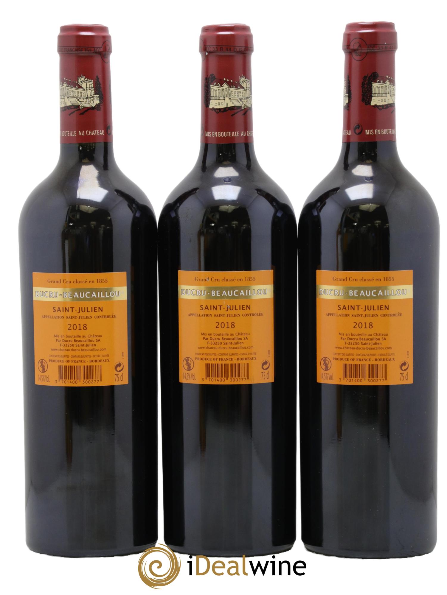 Château Ducru Beaucaillou 2ème Grand Cru Classé 2018 - Lot of 3 bottles - 1
