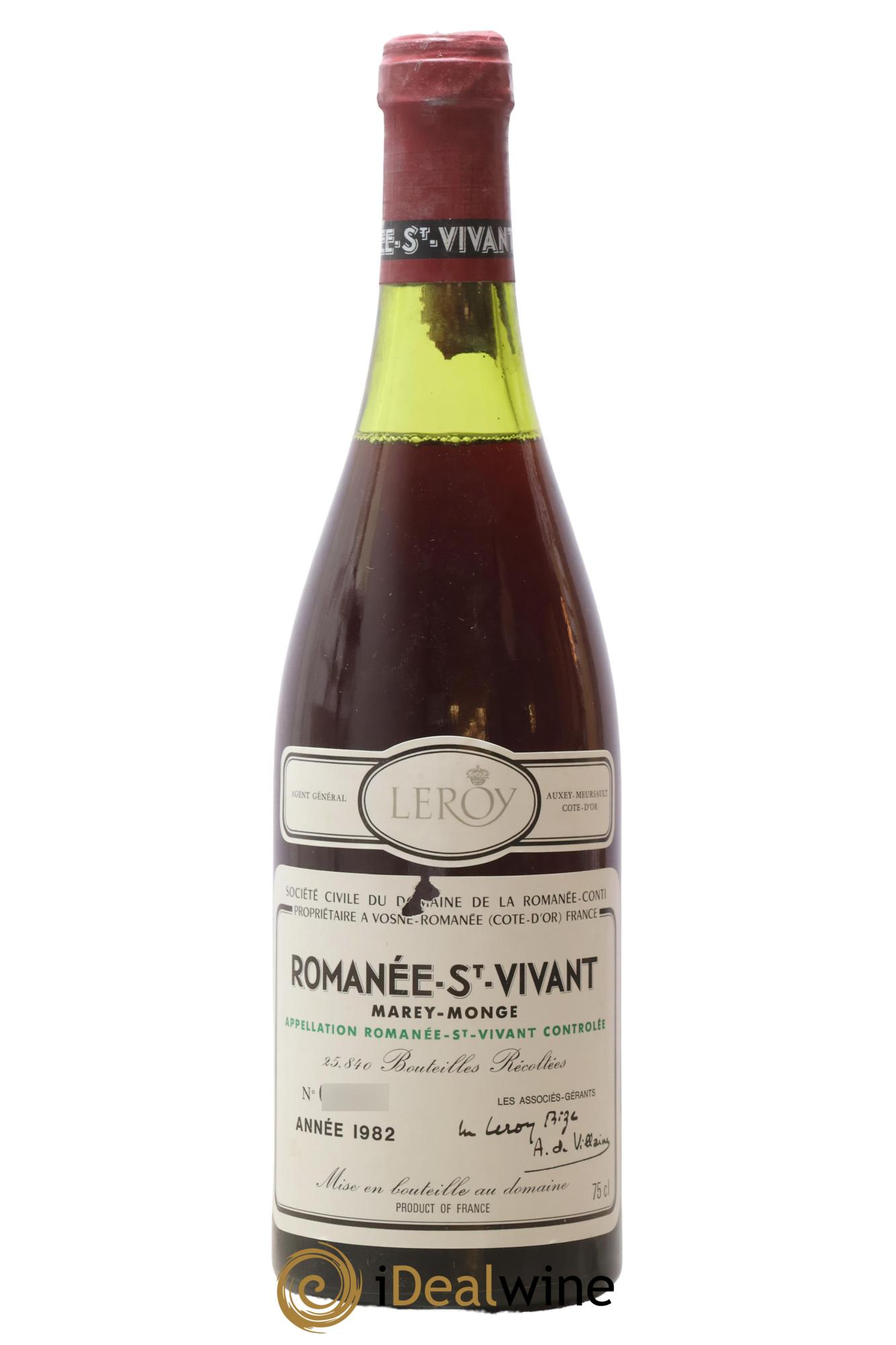 Romanée-Saint-Vivant Grand Cru Domaine de la Romanée-Conti 1982 - Lot de 1 bouteille - 0