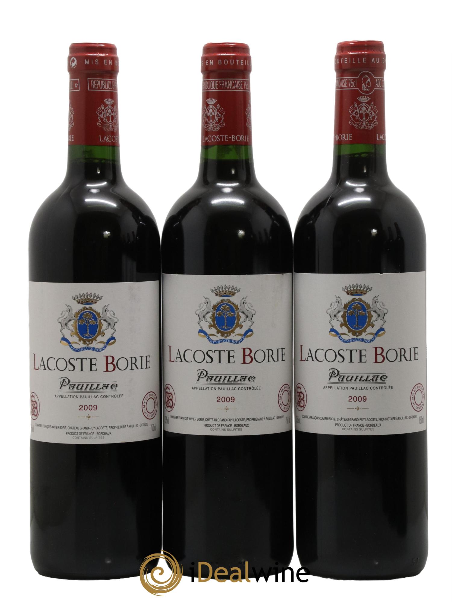 Lacoste Borie 2009 - Posten von 3 Flaschen - 0