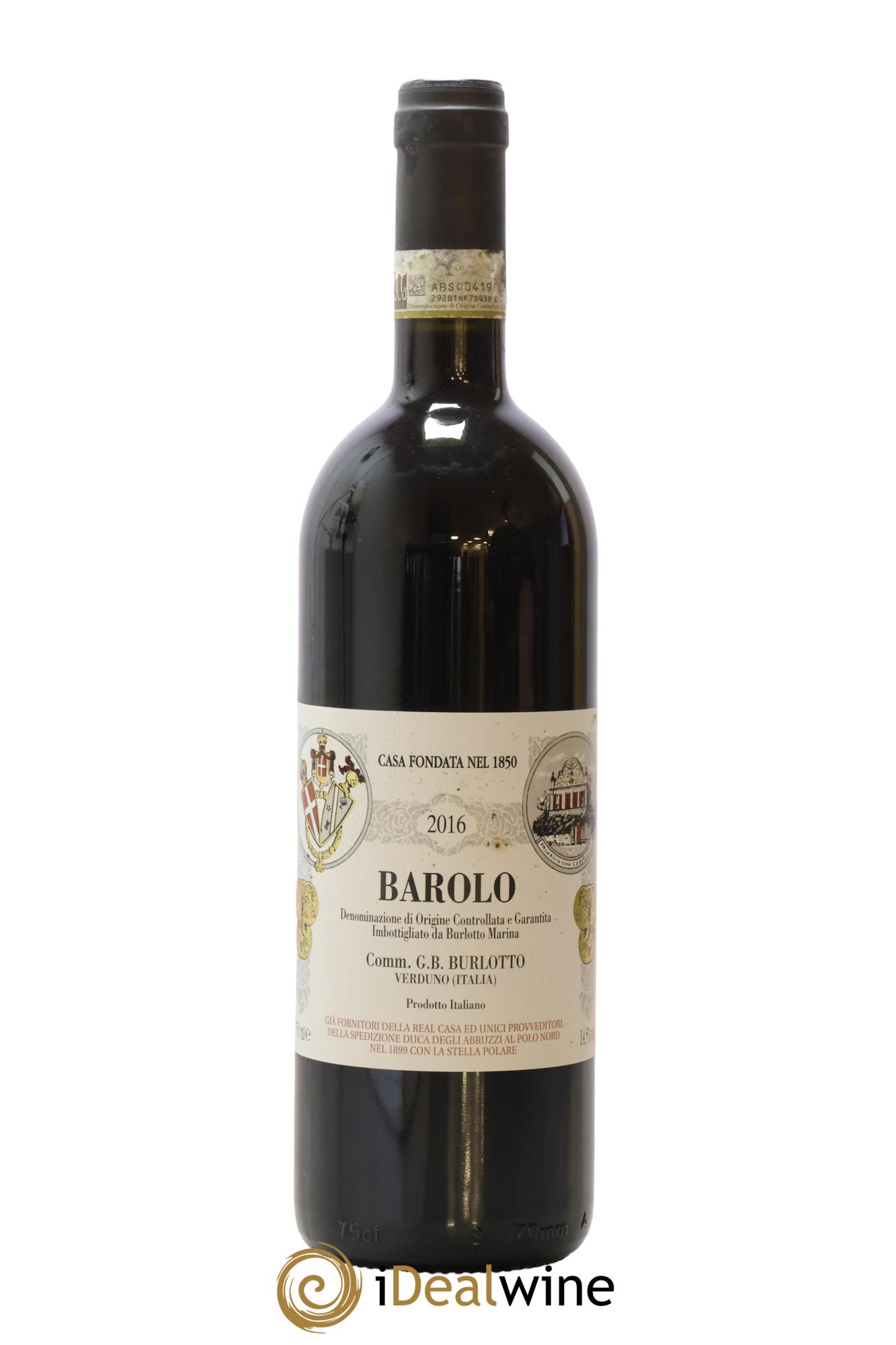 Barolo DOCG Comm. Giovan Battista Burlotto 2016 - Lot de 1 bouteille - 0