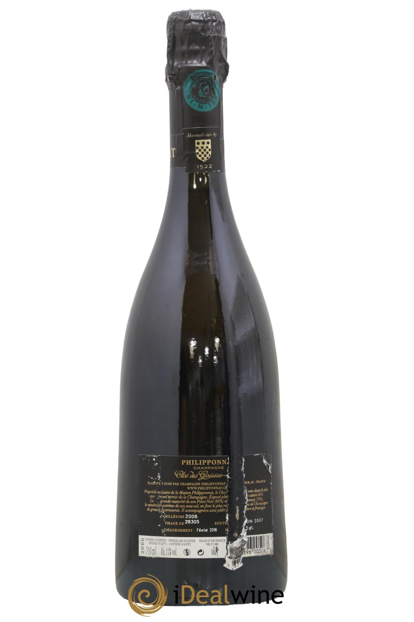 Clos des Goisses Philipponnat 2006 - Lot of 1 bottle - 1