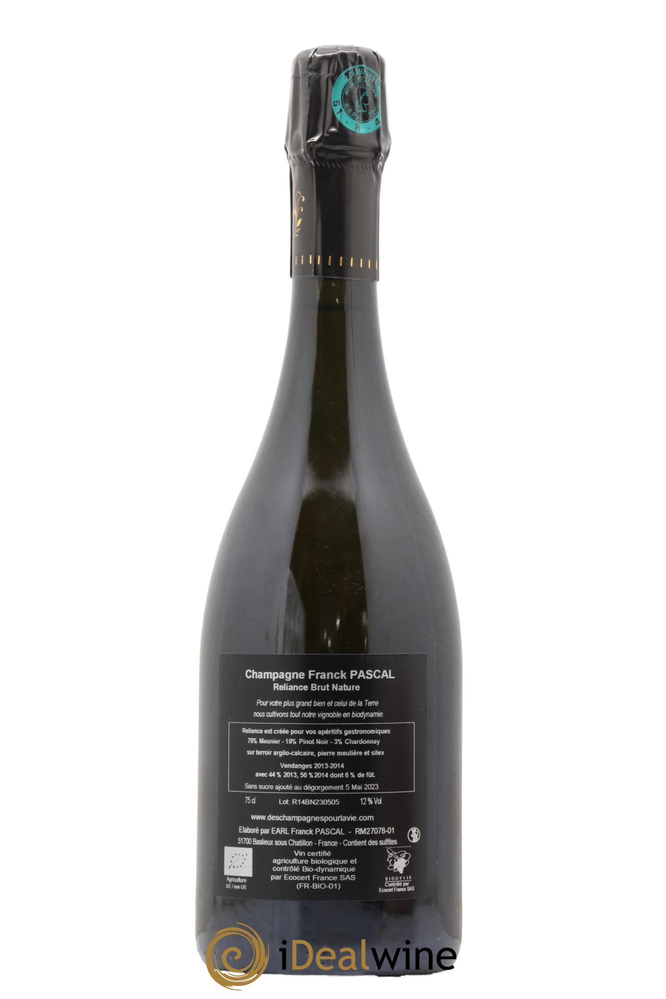 Reliance Brut Franck Pascal  - Lot of 1 bottle - 1