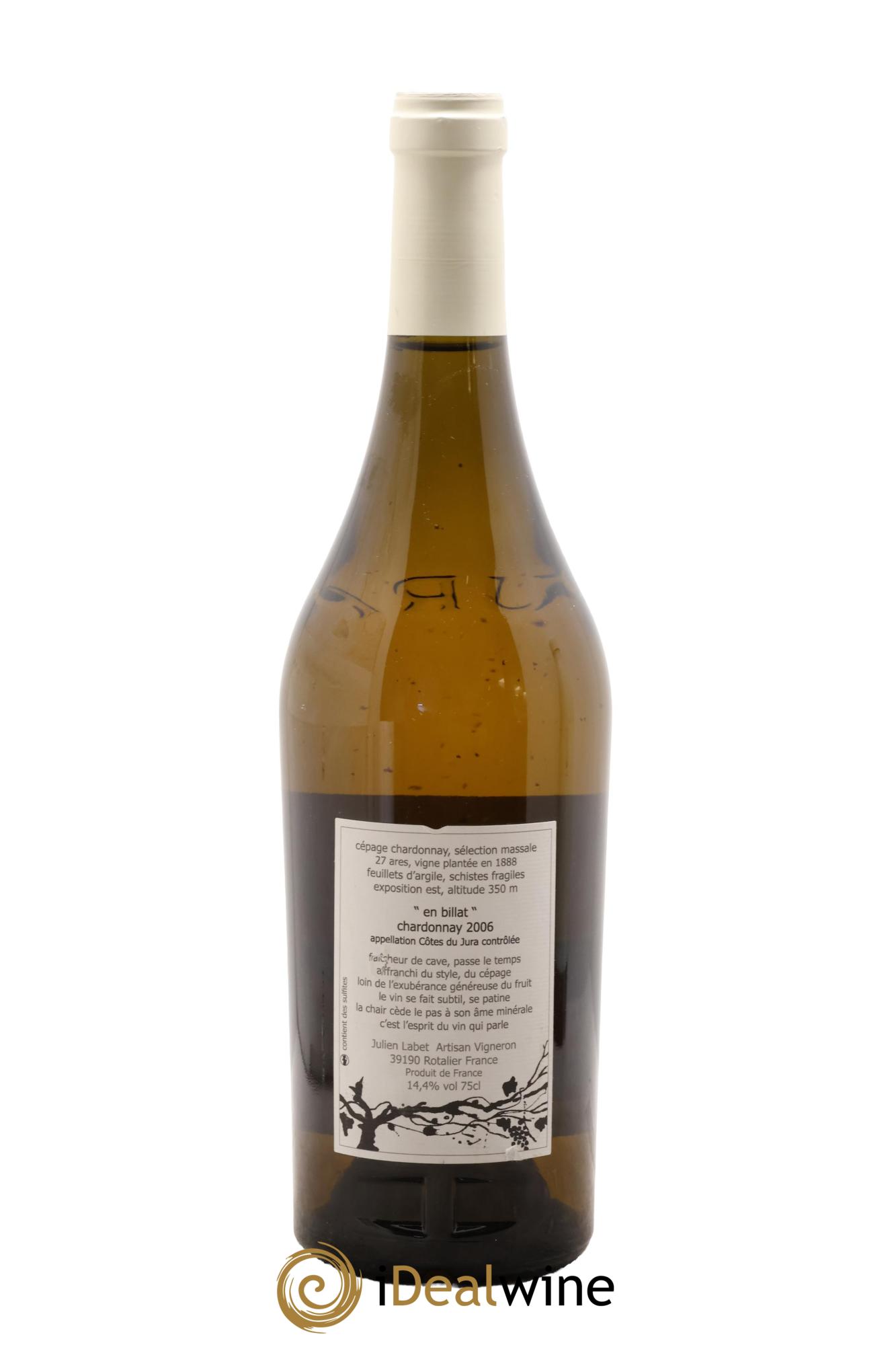 Côtes du Jura Chardonnay En Billat Labet (Domaine) 2006 - Lotto di 1 bottiglia - 1