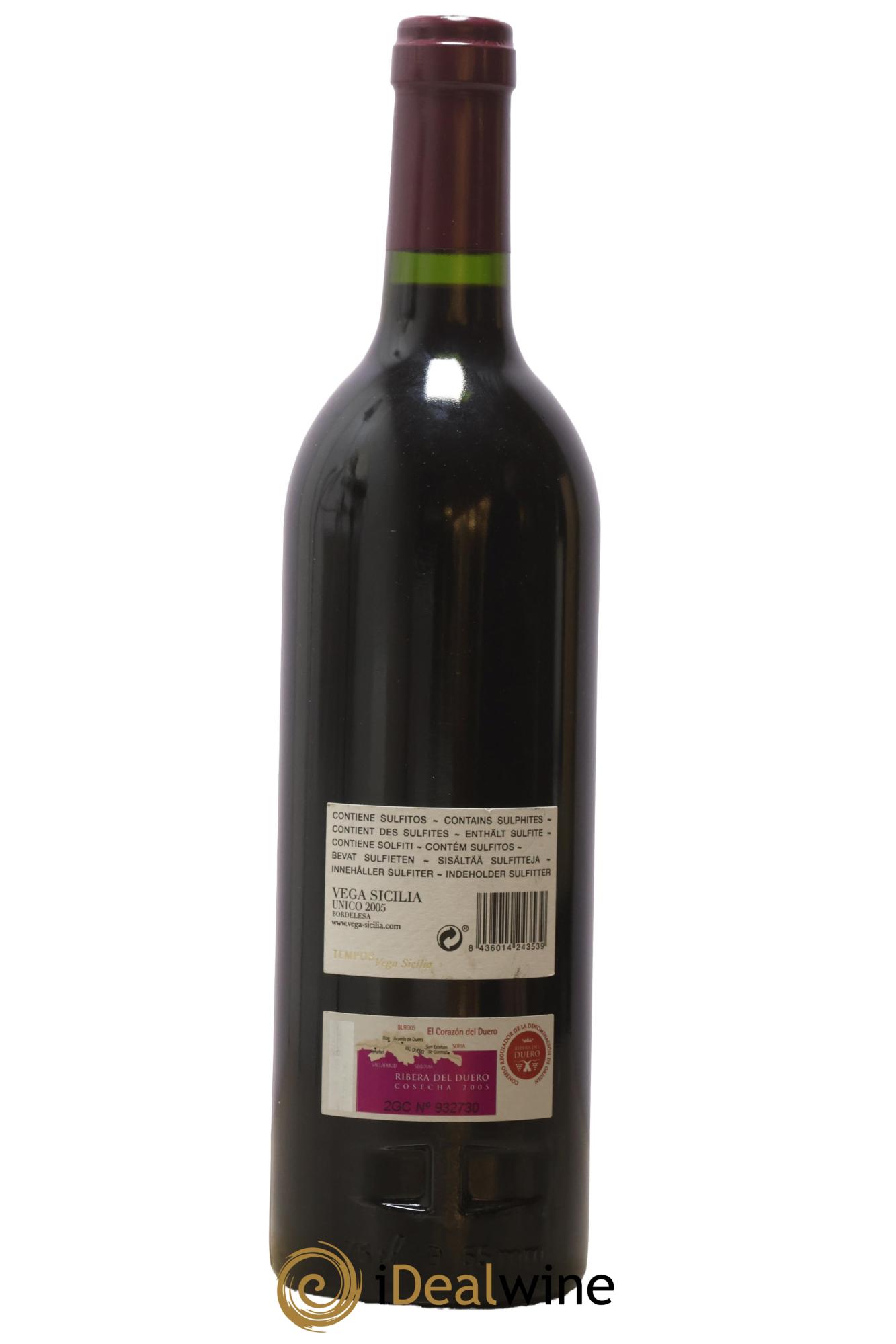 Ribera Del Duero DO Vega Sicilia Unico Famille Alvarez 2005 - Lot de 1 bouteille - 1