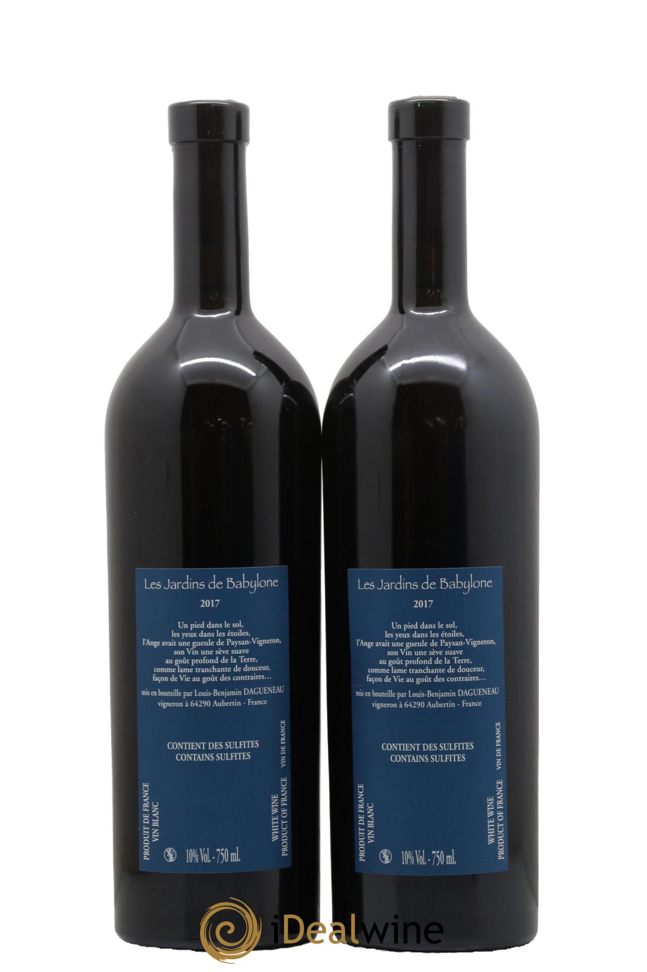 Vin de France (anciennement Jurançon) Jardins de Babylone Demi-Sec Didier Dagueneau (Domaine) 2017 - Lot of 2 bottles - 1