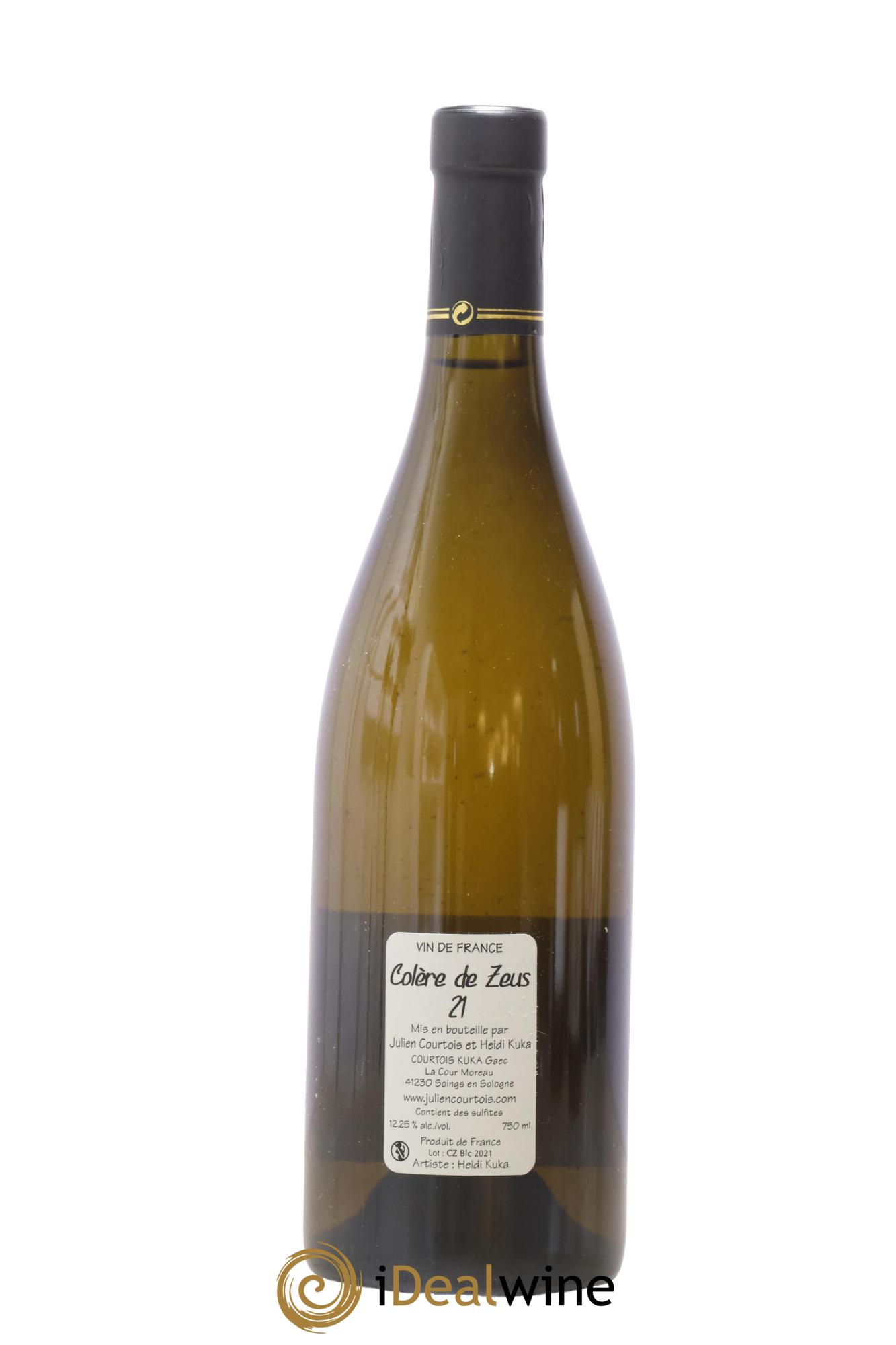 Vin de France Colère de Zeus Julien Courtois 2021 - Lot de 1 bouteille - 1
