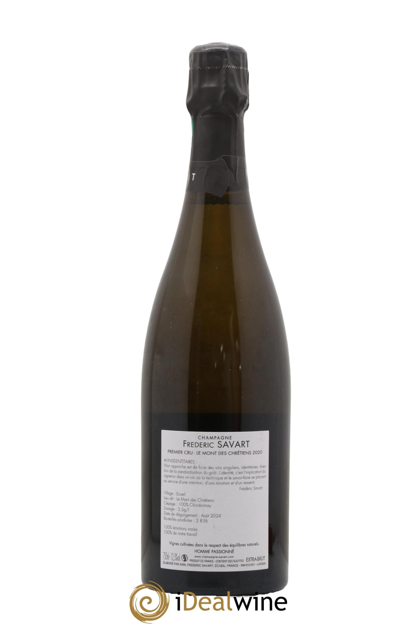 Le Mont des Chrétiens 1er Cru Extra-Brut Savart 2020 - Lot of 1 bottle - 1