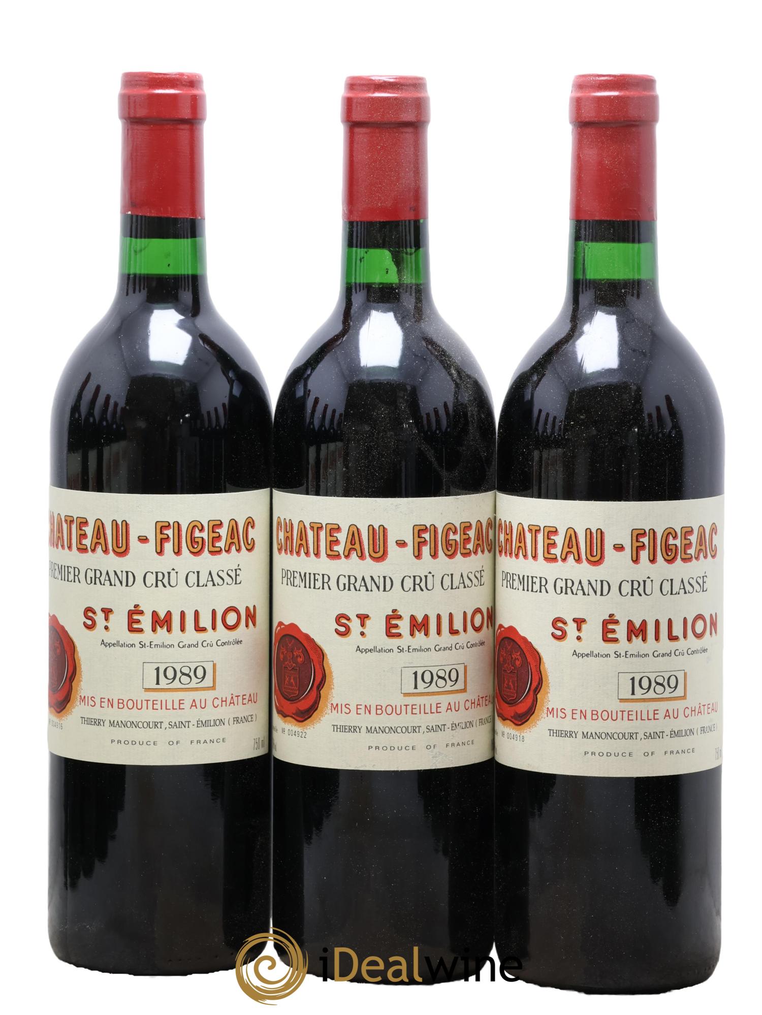 Château Figeac 1er Grand Cru Classé A 1989 - Posten von 12 Flaschen - 1