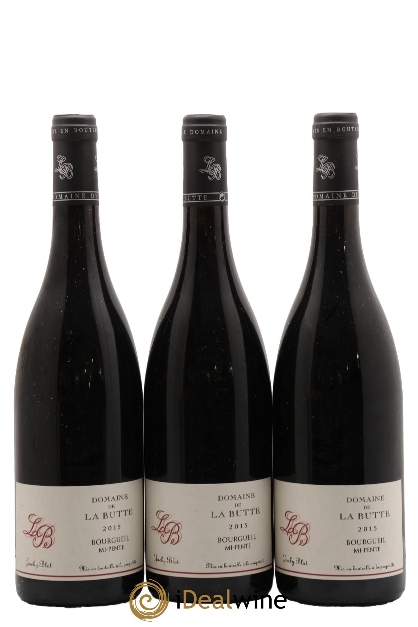 Bourgueil Mi-Pente Domaine de La Butte - Jacky Blot 2015 - Posten von 3 Flaschen - 0