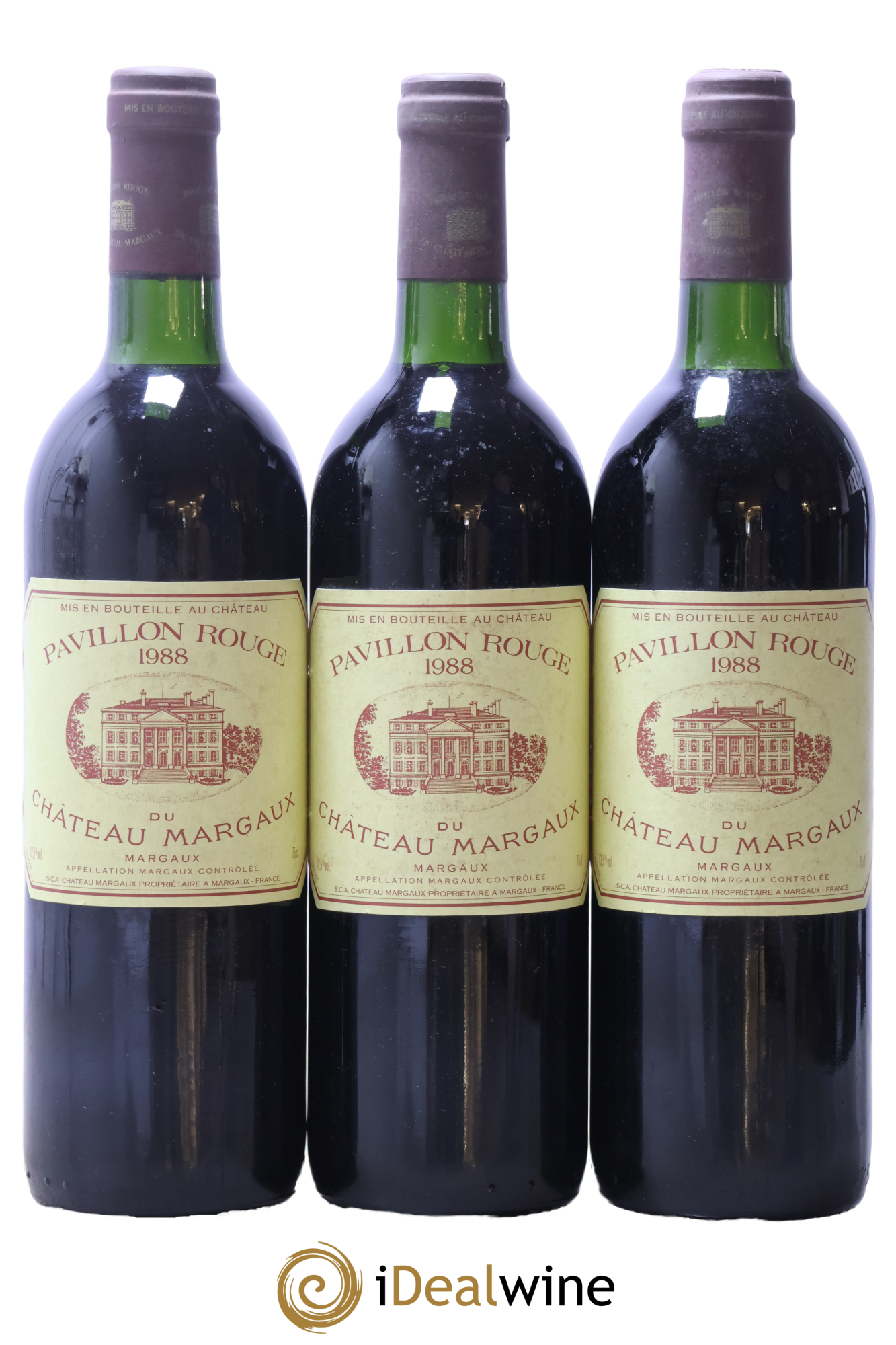 Pavillon Rouge du Château Margaux Second Vin 1988 - Lot de 3 bouteilles - 0