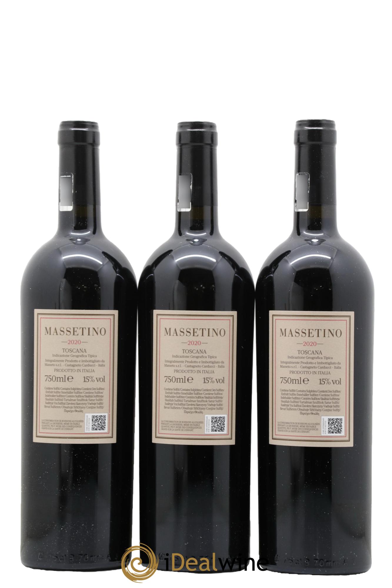 Toscana IGT Tenuta Dell'Ornellaia Massetino Frescobaldi 2020 - Lotto di 3 bottiglie - 1