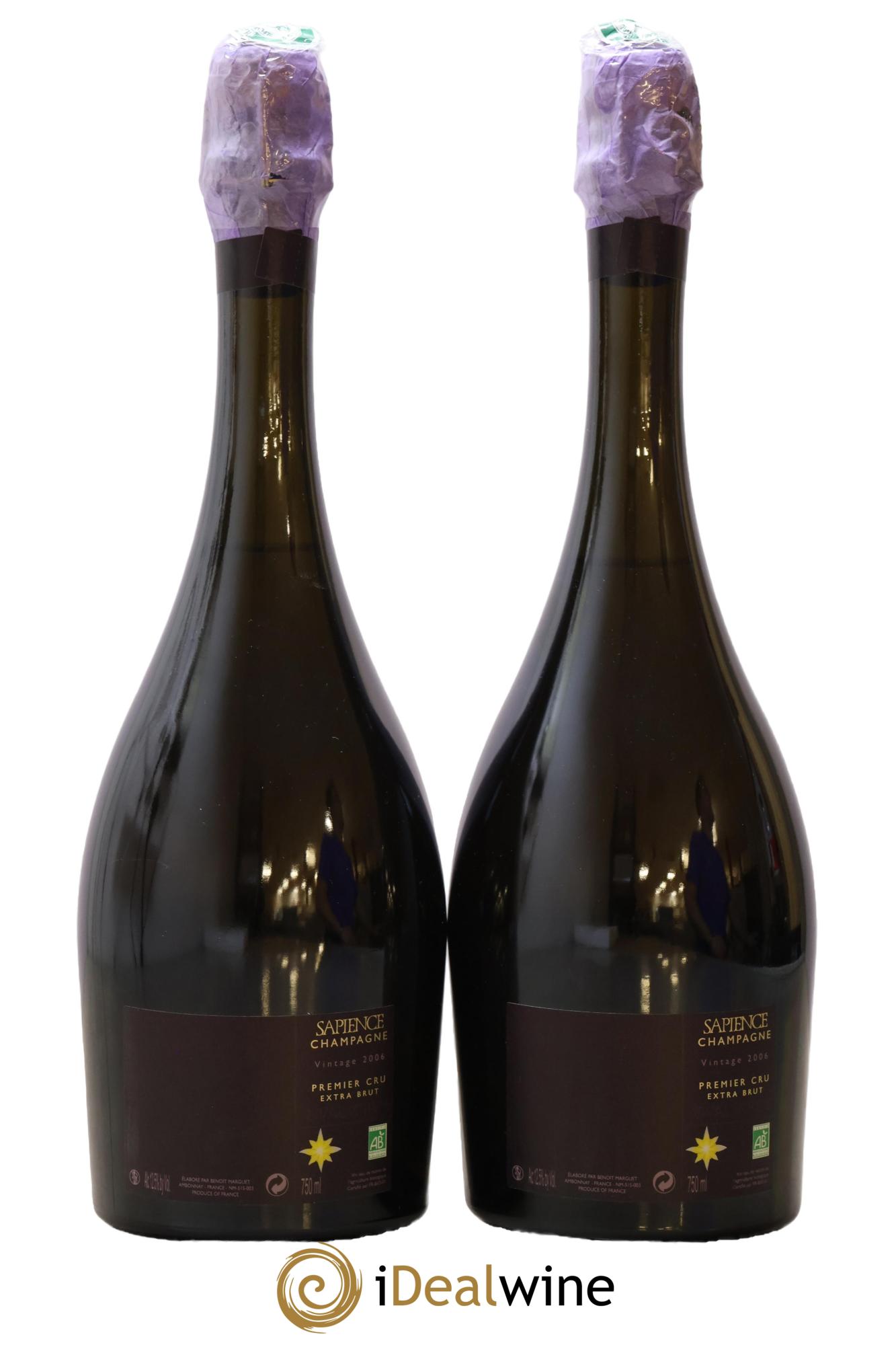 Sapience 1er Cru Brut Nature Marguet 2006 - Lot of 2 bottles - 1