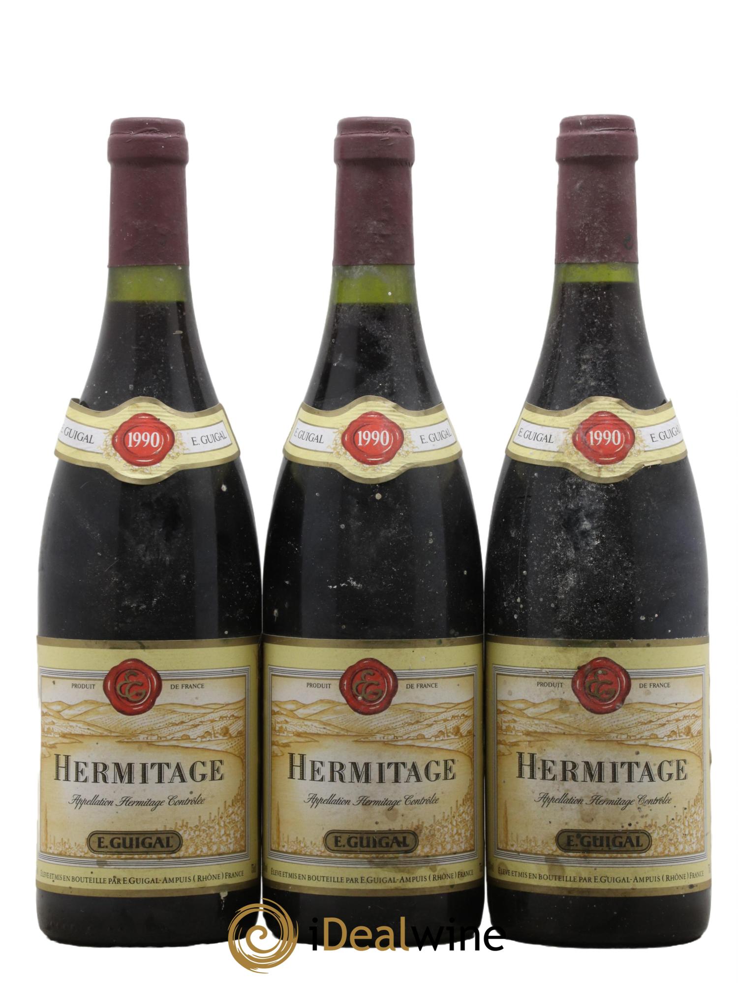 Hermitage Guigal 1990 - Lot de 3 bouteilles - 0