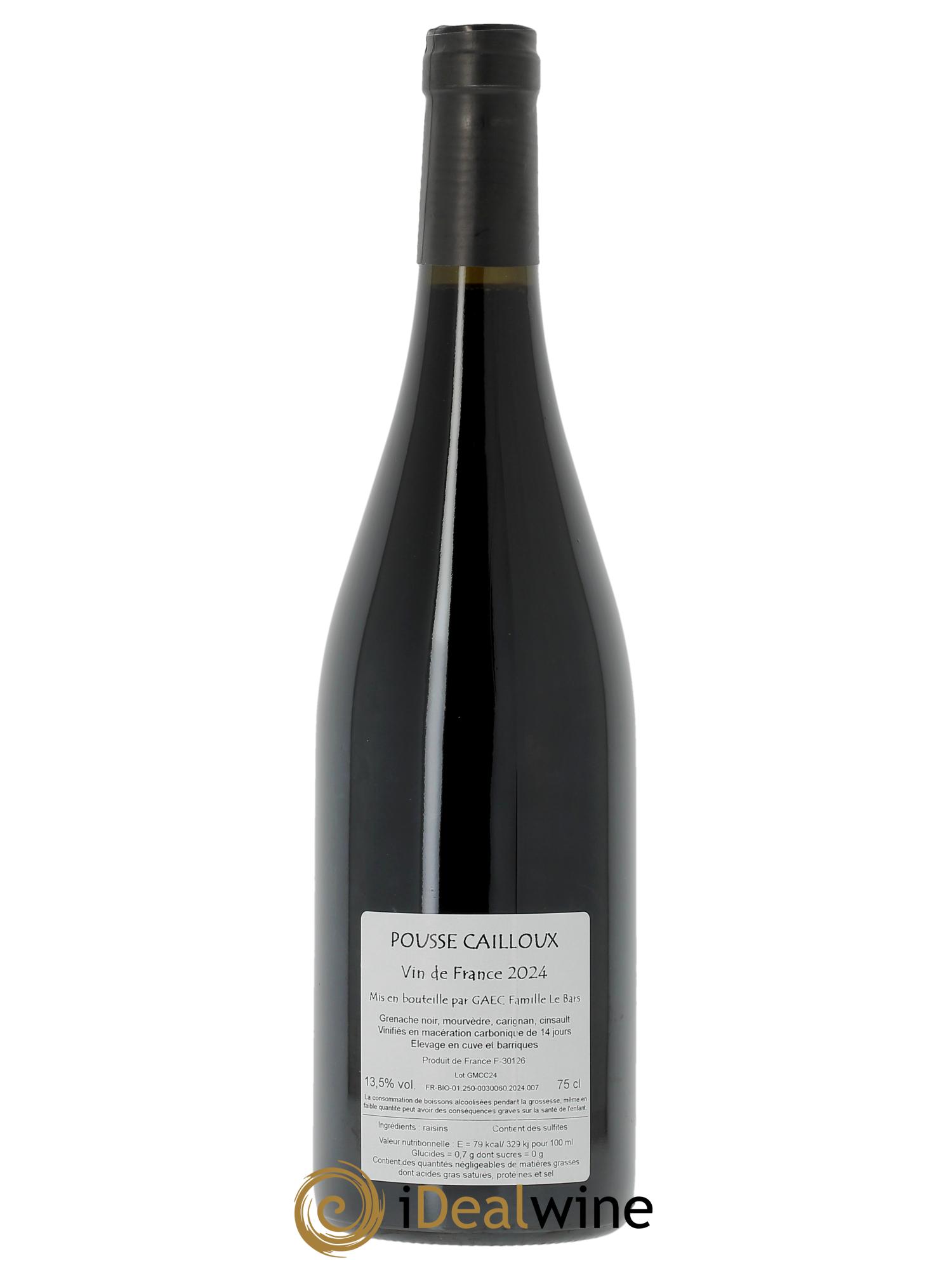 Vin de France Pousse Cailloux Romain Le Bars 2024 - Lot de 1 bouteille - 1