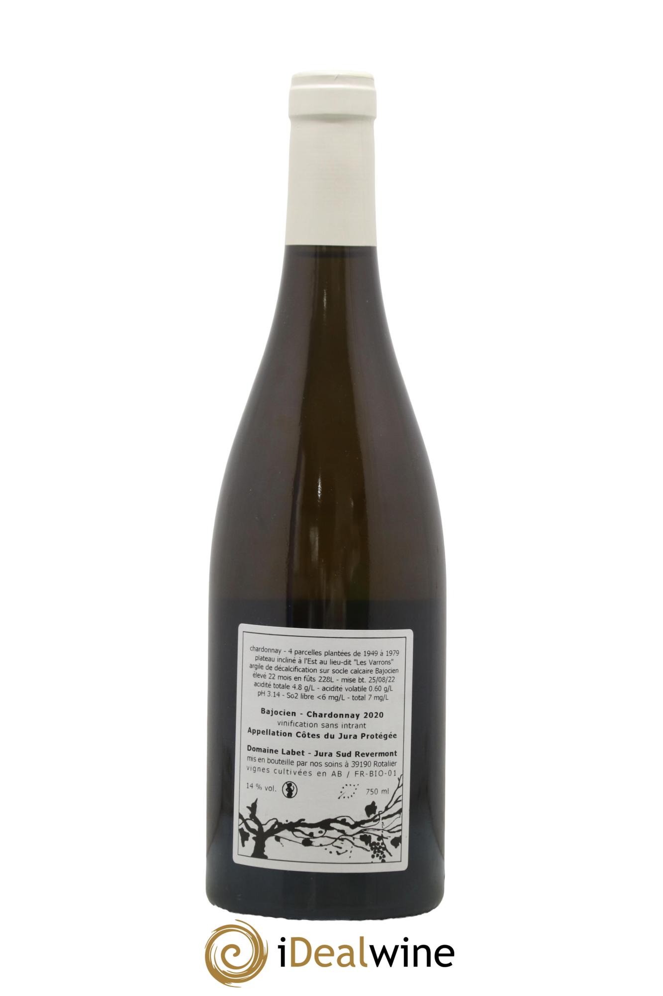 Côtes du Jura Chardonnay Bajocien Romain - Julien  - Charline Labet 2020 - Lot of 1 bottle - 1