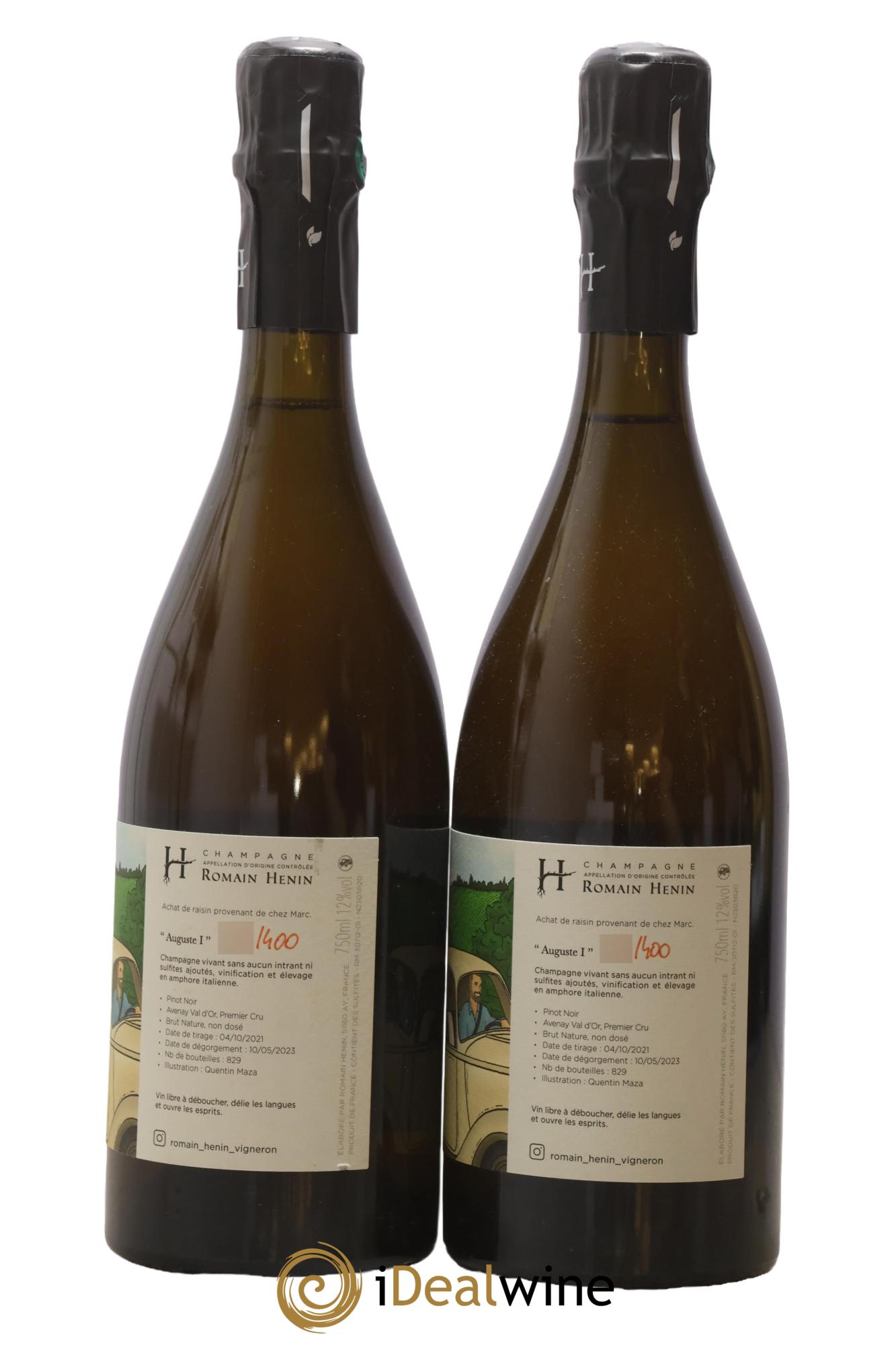 Auguste I Romain Henin - Lotto di 2 bottiglie - 1