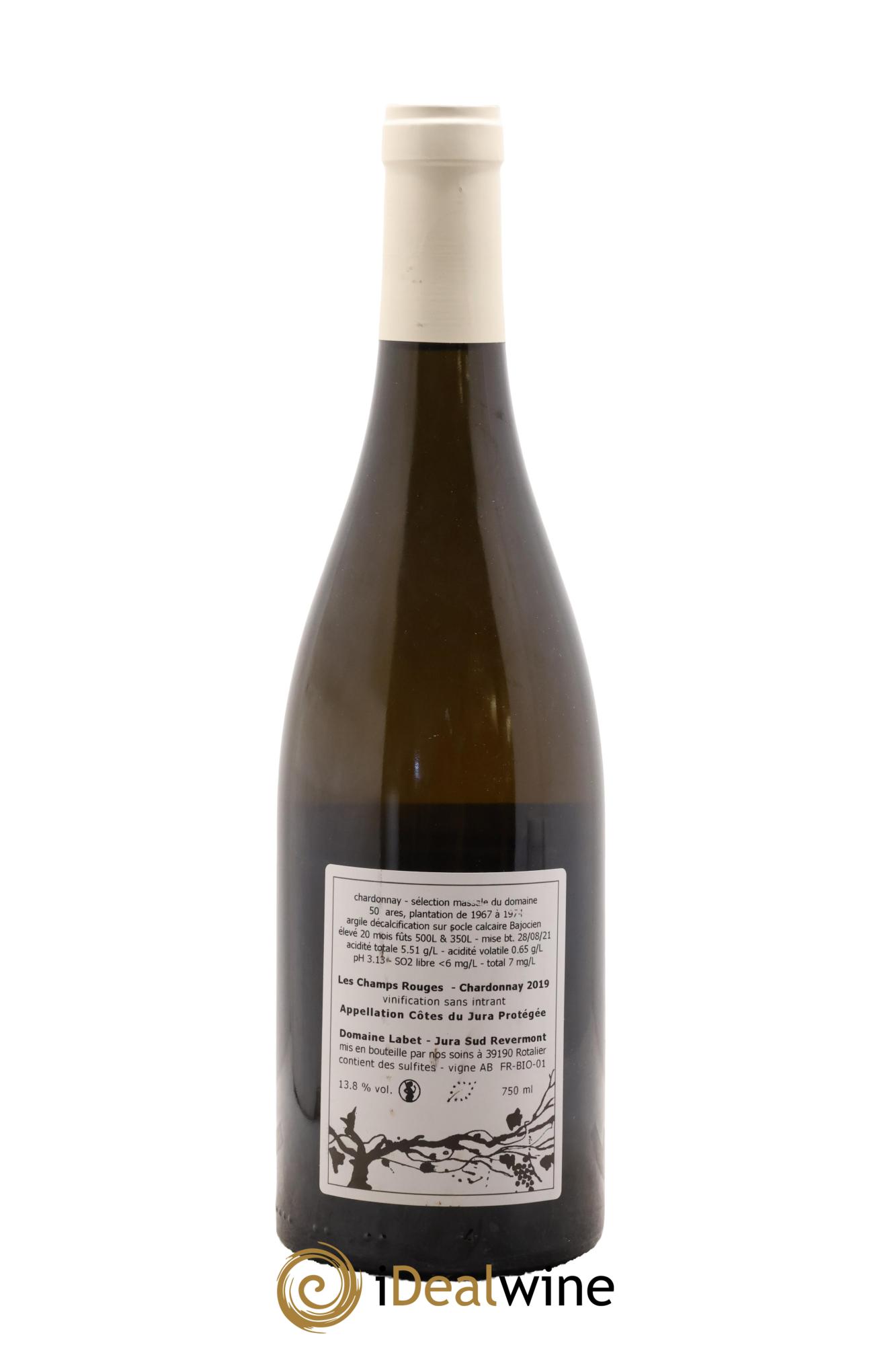 Côtes du Jura Chardonnay Les Champs Rouges Romain - Julien  - Charline Labet 2019 - Lot de 1 bouteille - 1