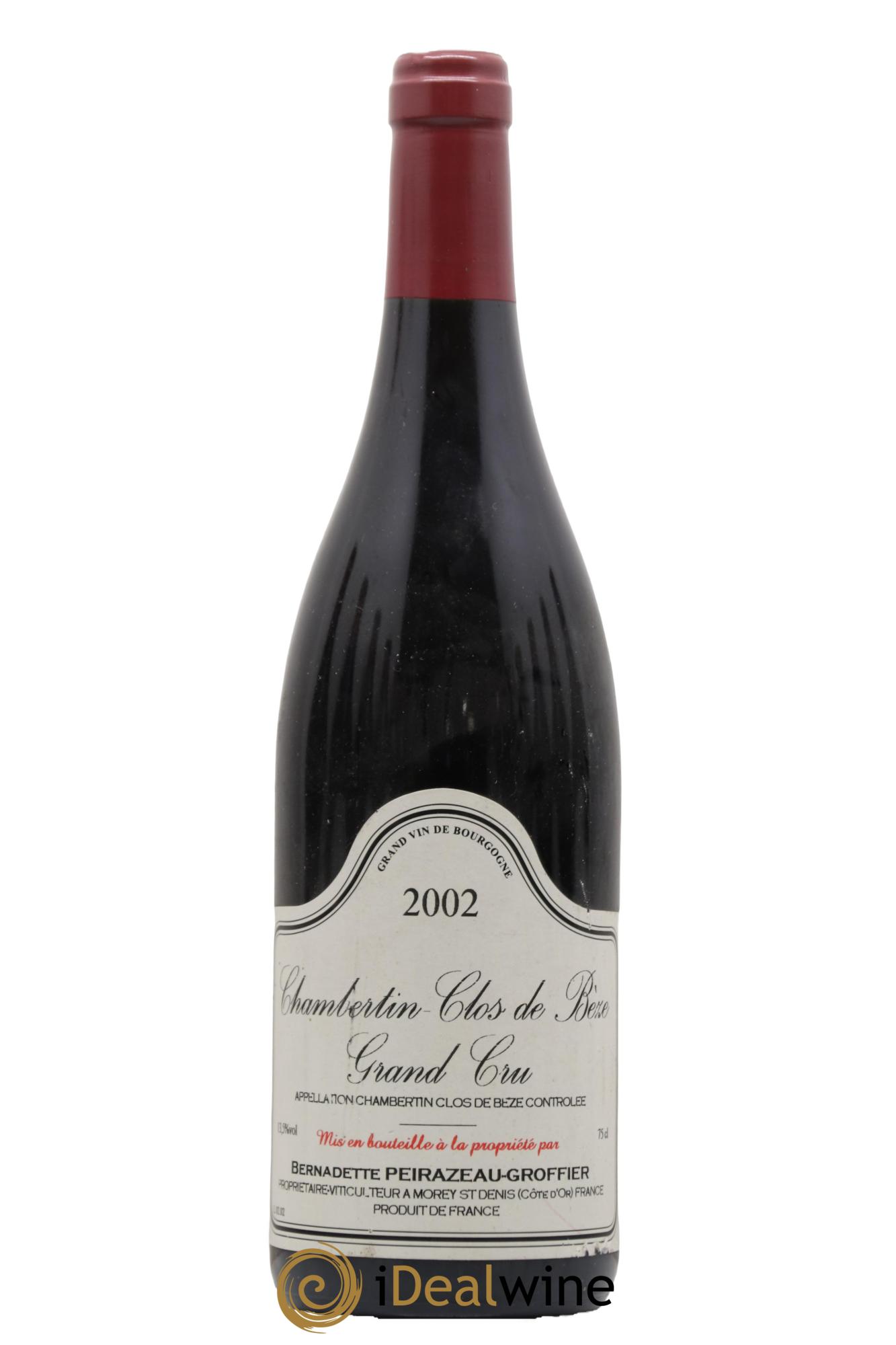 Chambertin Grand Cru Clos de Bèze Peirazeau-Groffier 2002 - Lot de 1 bouteille - 0