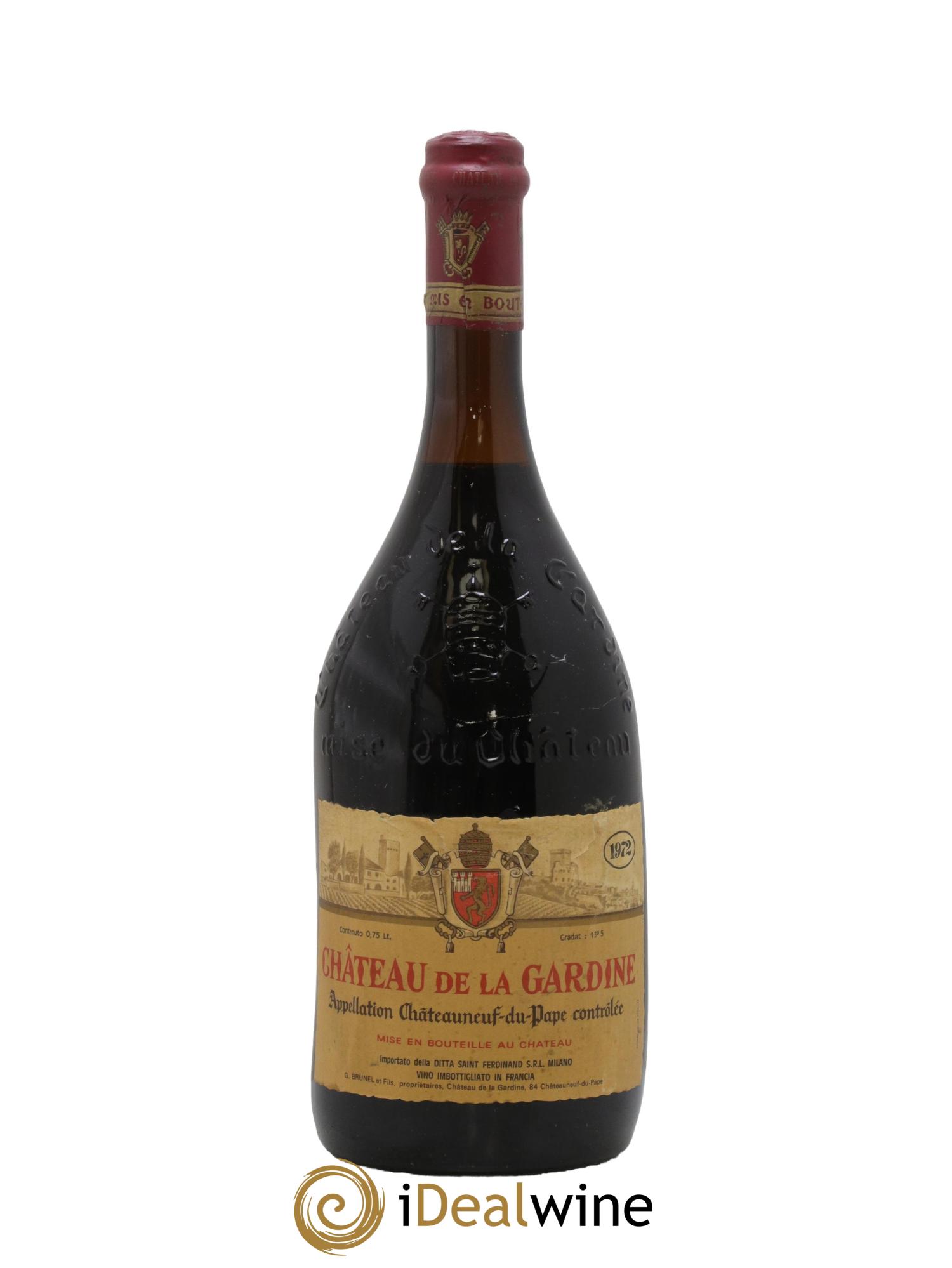 Châteauneuf-du-Pape Château de La Gardine Famille Brunel 1972 - Lot de 1 bouteille - 0