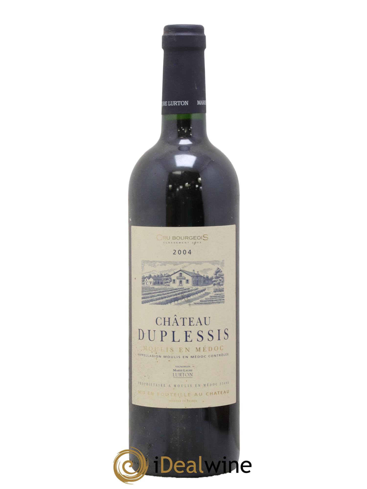Château Duplessis Cru Bourgeois 2004 - Lot de 1 bouteille - 0