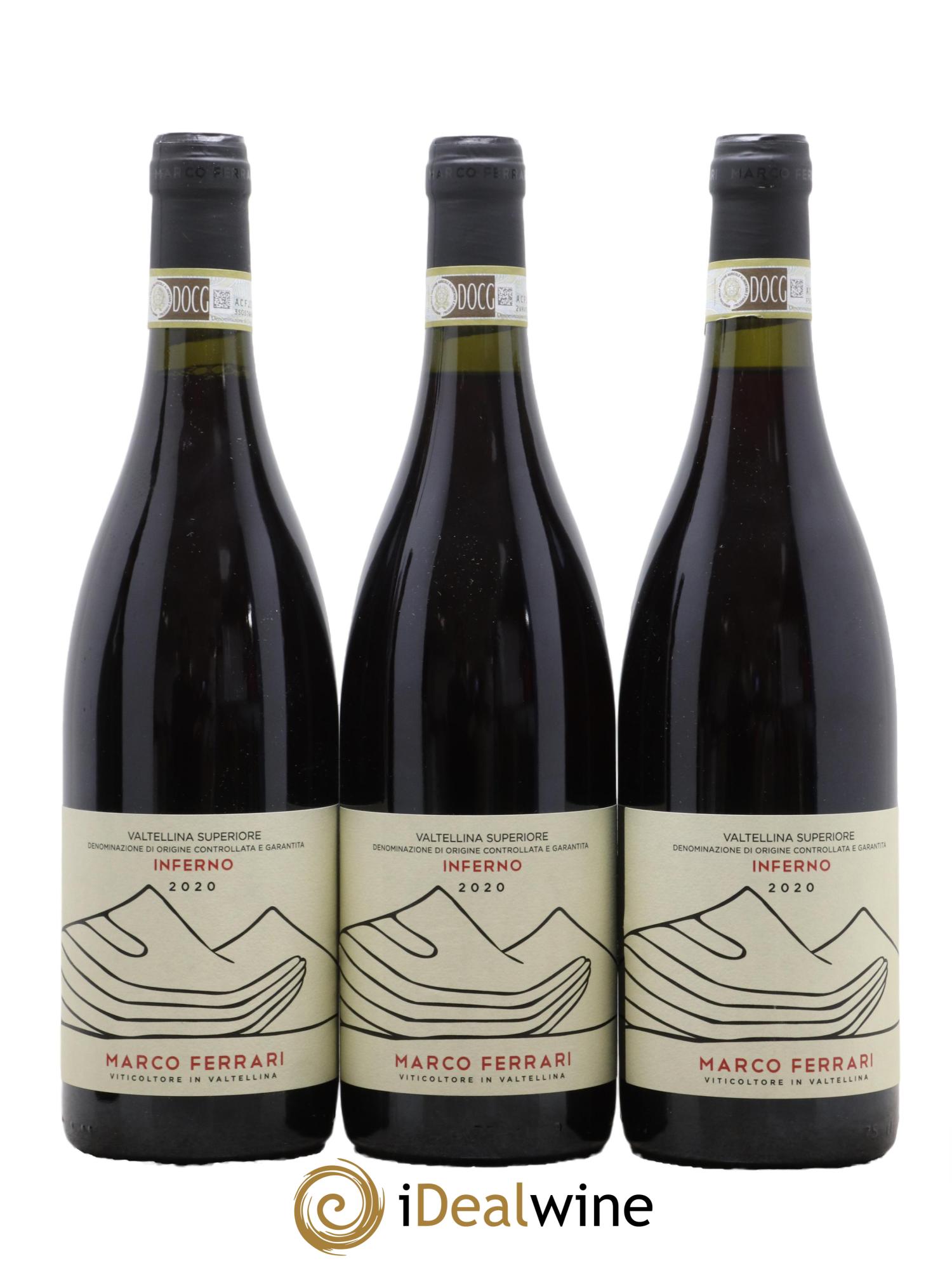 Italie Valtellina Superiore Inferno Marco Ferrari 2020 - Lot de 3 bouteilles - 0