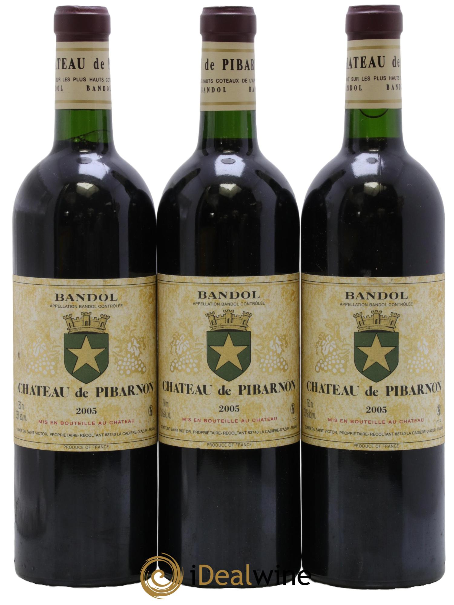 Bandol Château de Pibarnon Comte de Saint-Victor 2005 - Lot of 3 bottles - 0