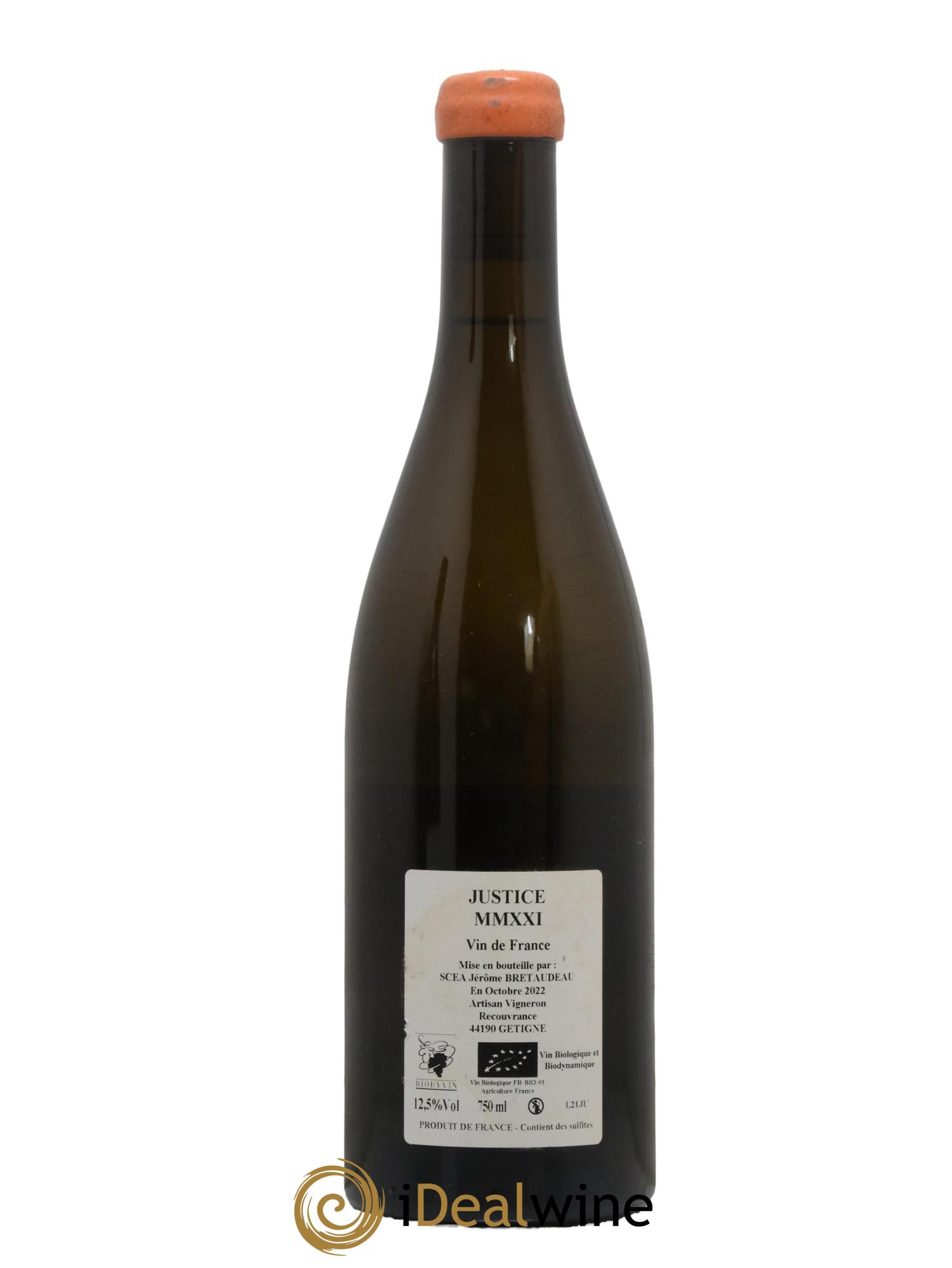 Vin de France La Justice Jérôme Bretaudeau - Domaine de Bellevue 2021 - Lot de 1 bouteille - 1