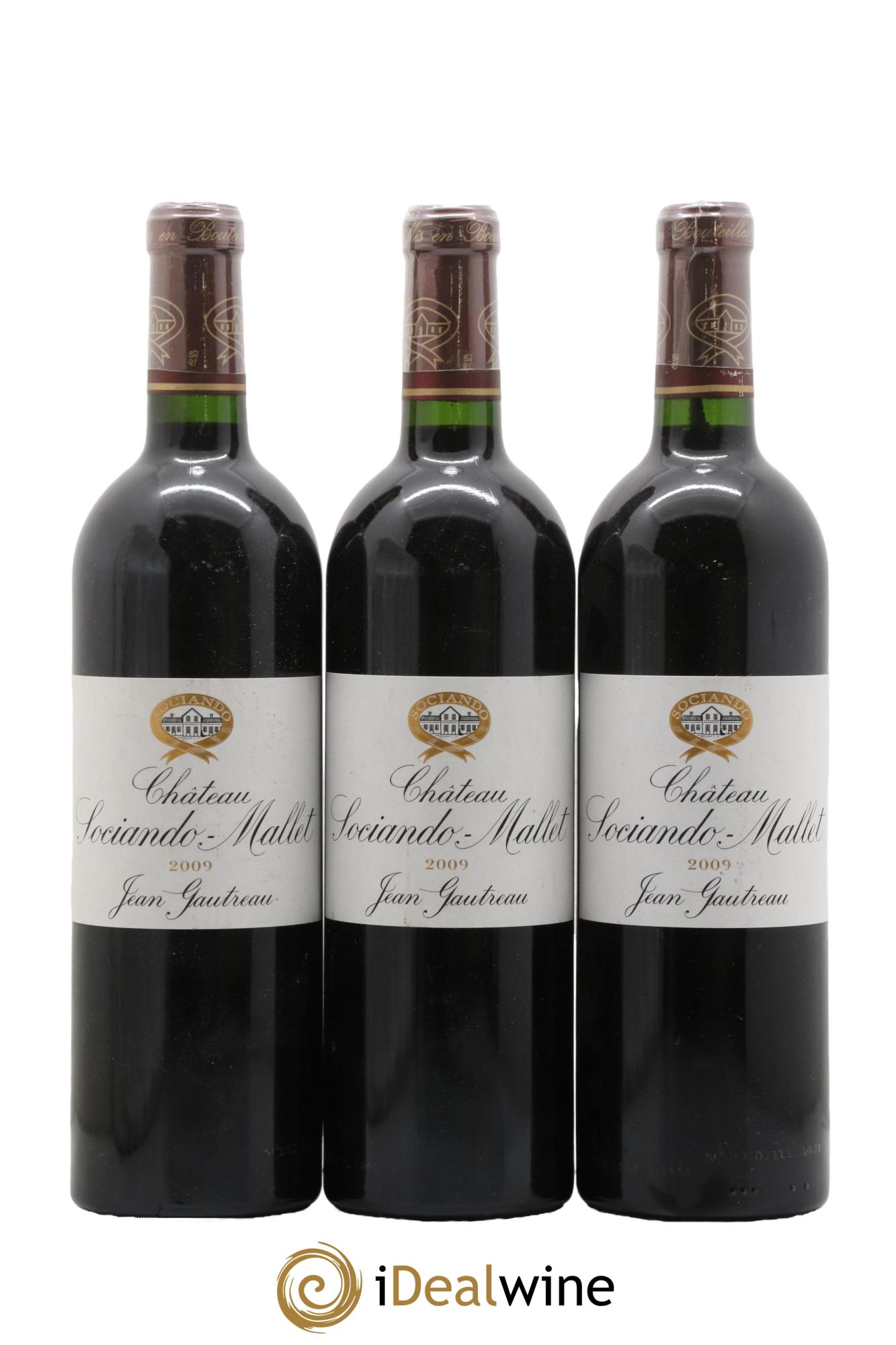 Château Sociando Mallet 2009 - Lot de 3 bouteilles - 0