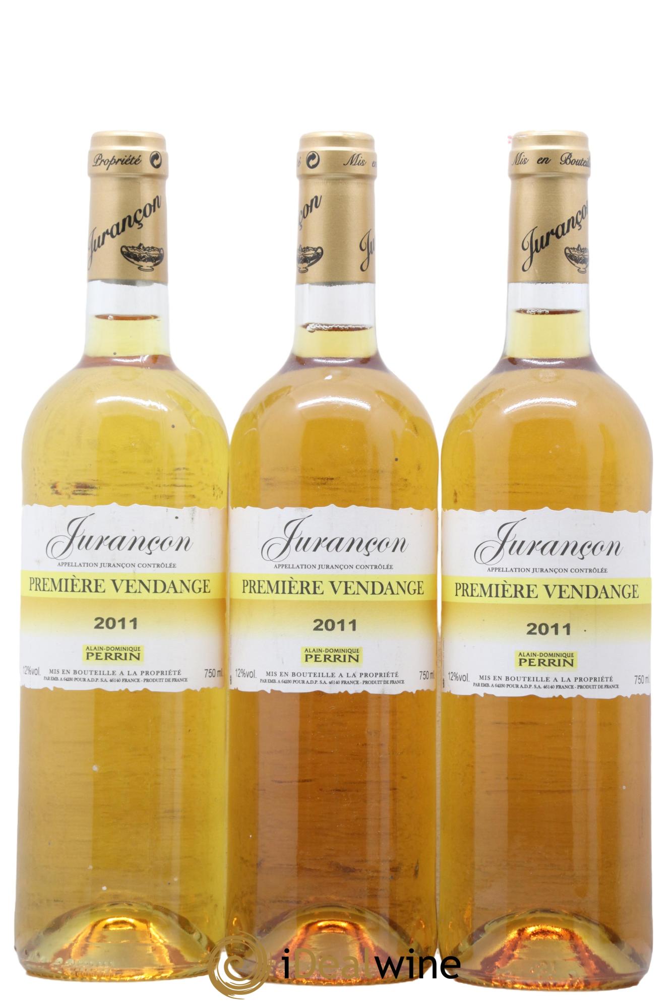 Jurançon Premiere Vendange Alain-Dominique Perrin 2011 - Lotto di 3 bottiglie - 0