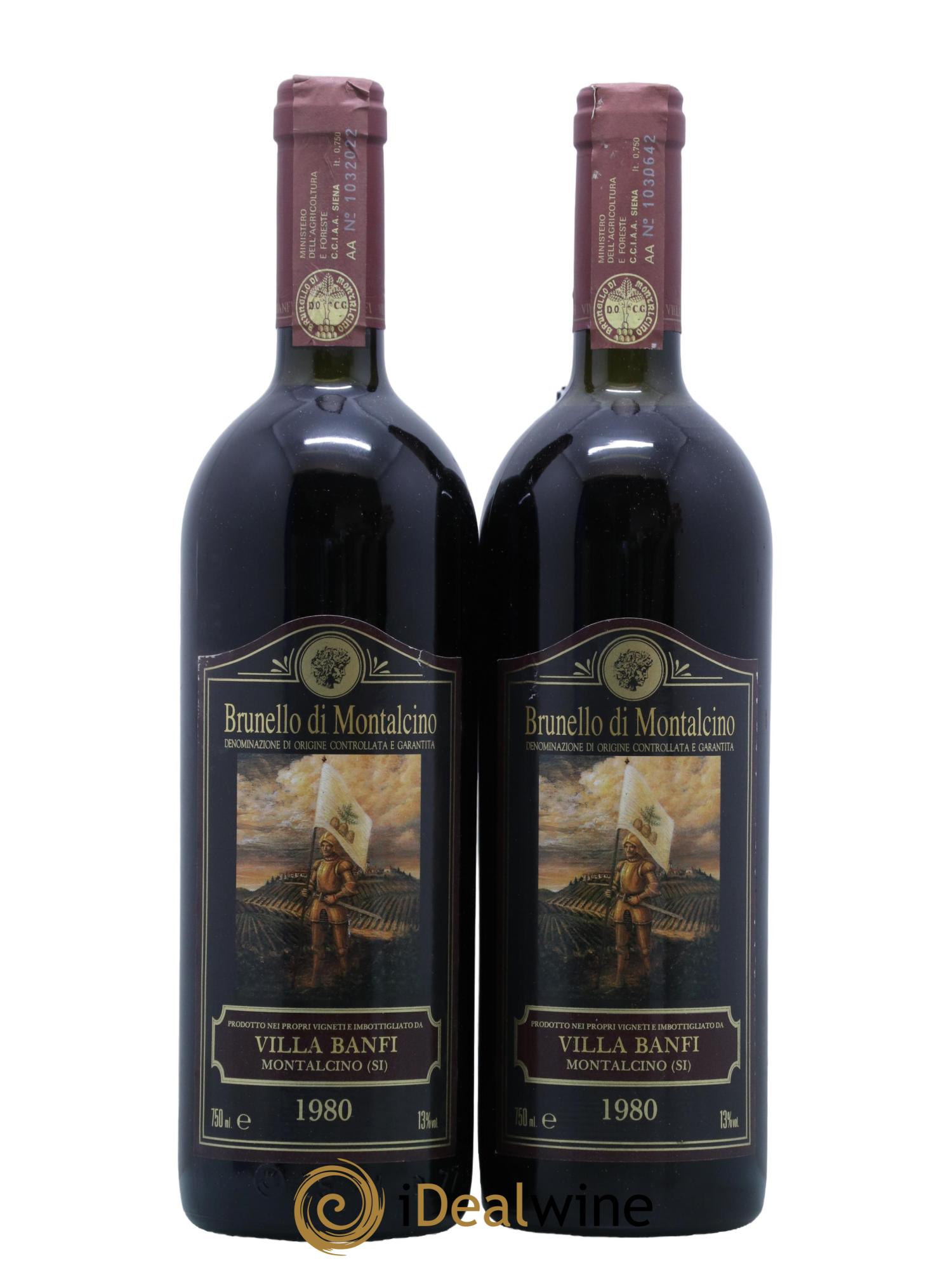 Brunello di Montalcino Villa Banfi 1980 - Lot de 2 bouteilles - 0
