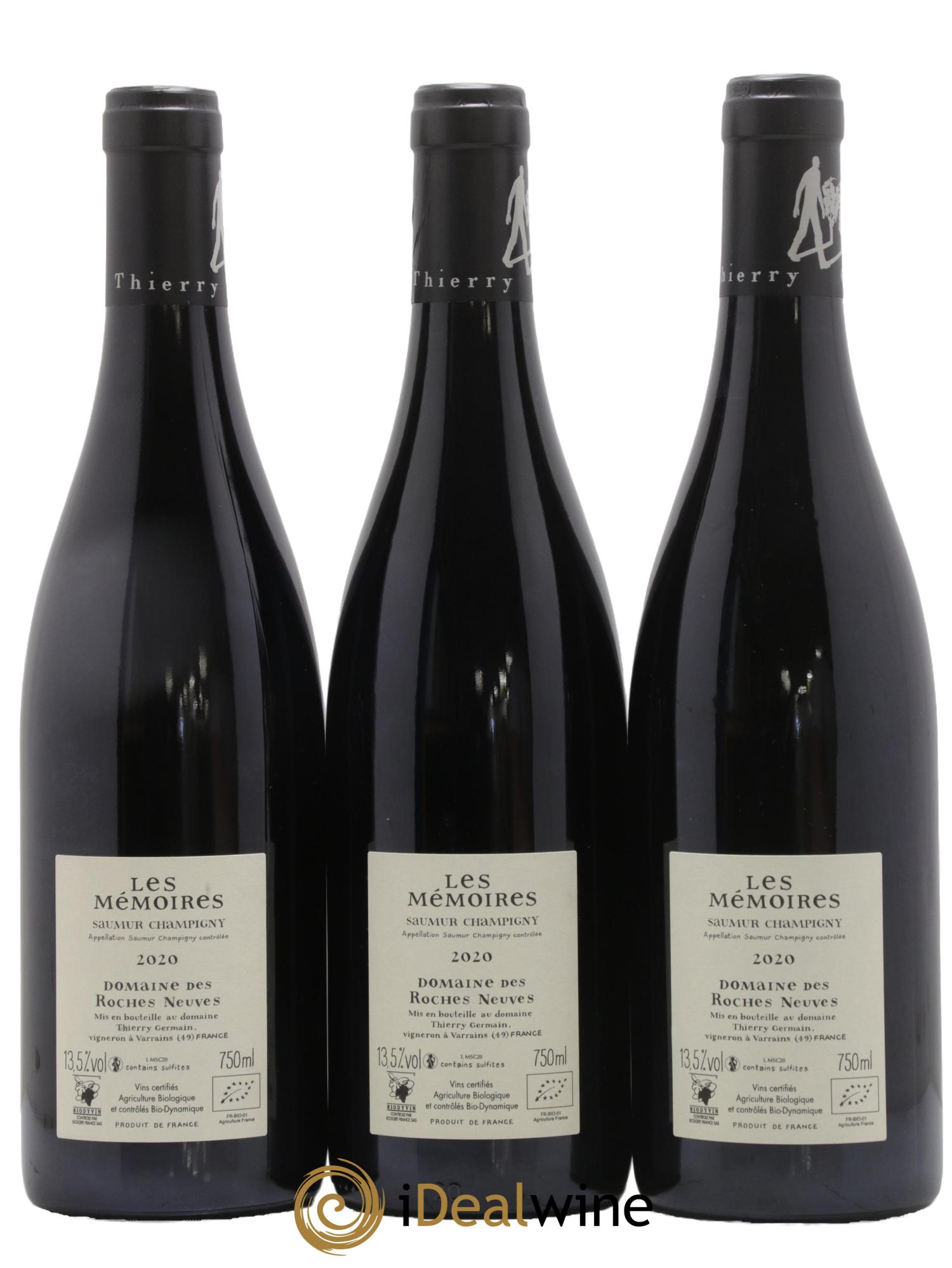 Saumur-Champigny Les Mémoires Domaine des Roches Neuves - Thierry Germain 2020 - Lot of 3 bottles - 1