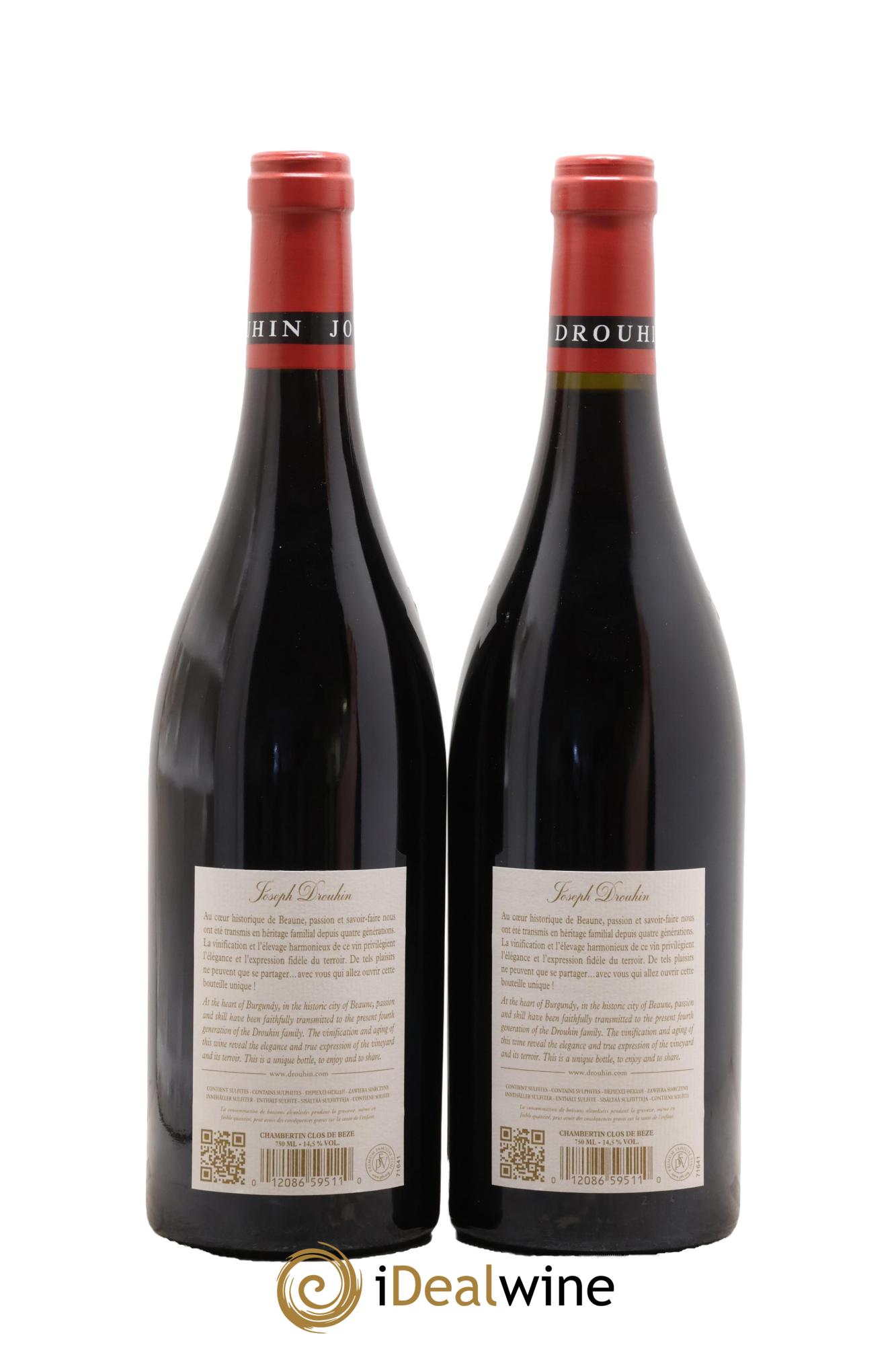 Chambertin Clos de Bèze Grand Cru Joseph Drouhin 2019 - Lot of 2 bottles - 1
