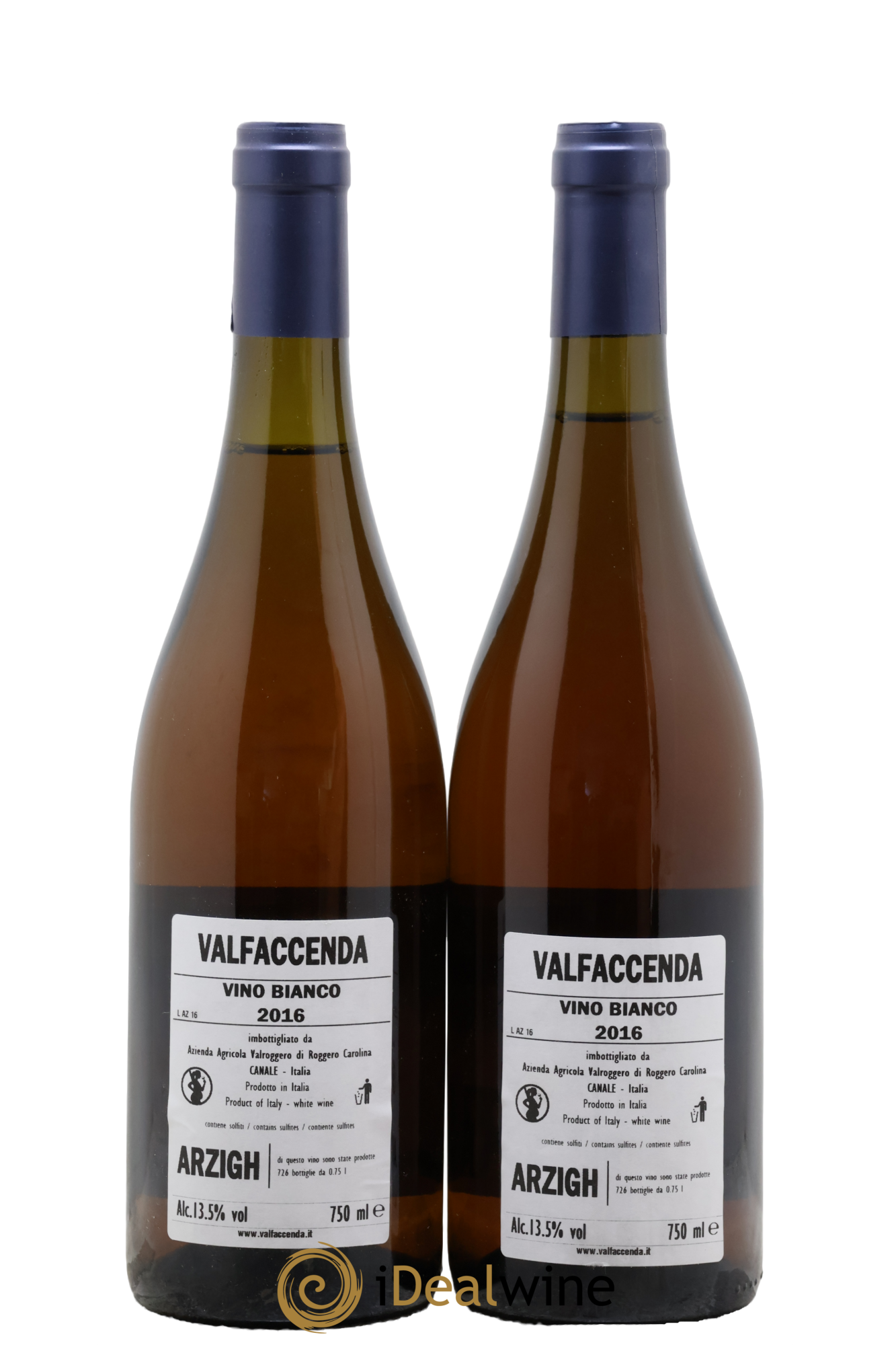 Italie Arzigh Bianco DOCG Valfaccenda Valroggero di Roggero Carolina 2016 - Posten von 2 Flaschen - 1