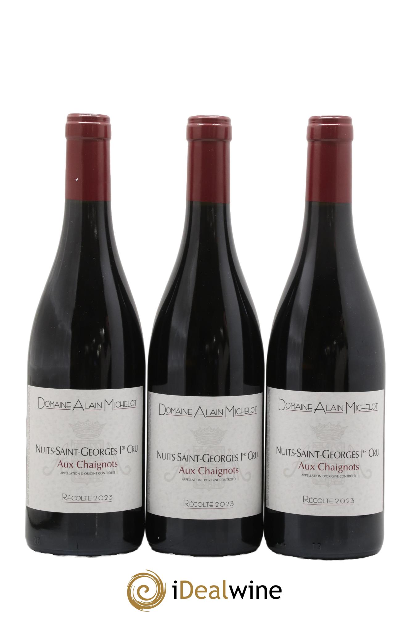 Nuits-Saint-Georges 1er Cru Aux Chaignots Alain Michelot 2023 - Lot of 3 bottles - 0
