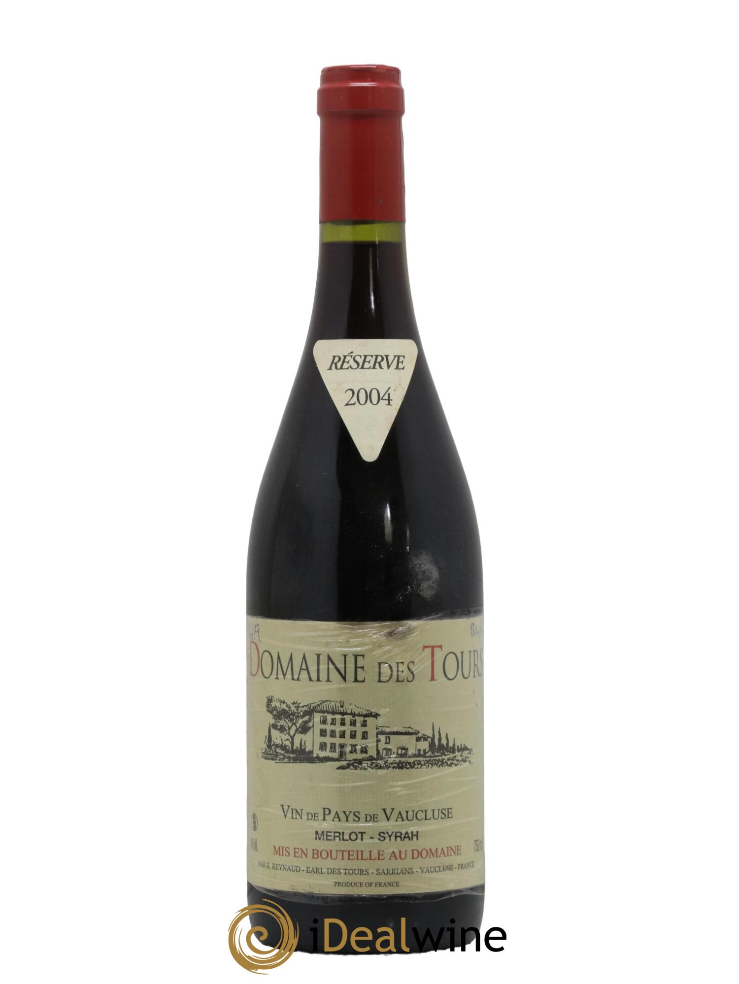Vaucluse Domaine des Tours Merlot-Syrah Emmanuel Reynaud 2004 - Lot de 1 bouteille - 0