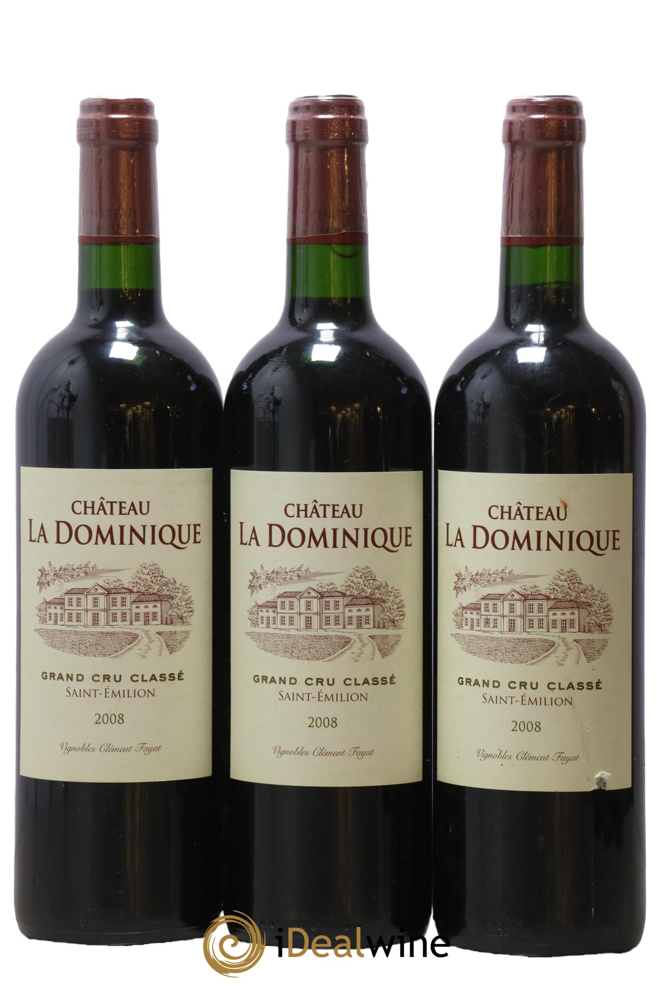 Château la Dominique Grand Cru Classé 2008 - Posten von 3 Flaschen - 0
