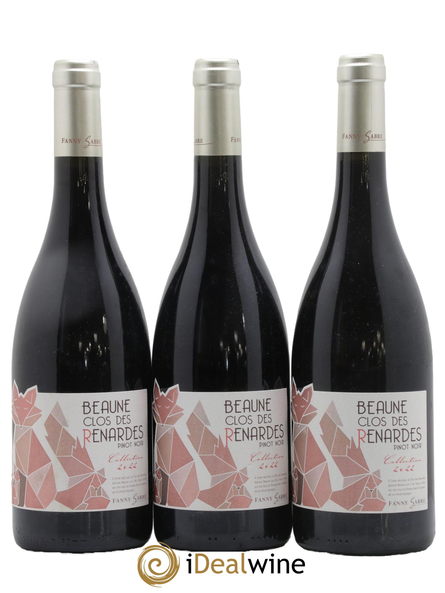 Beaune Clos des Renardes Pinot Noir Fanny Sabre 2022 - Lotto di 3 bottiglie - 0