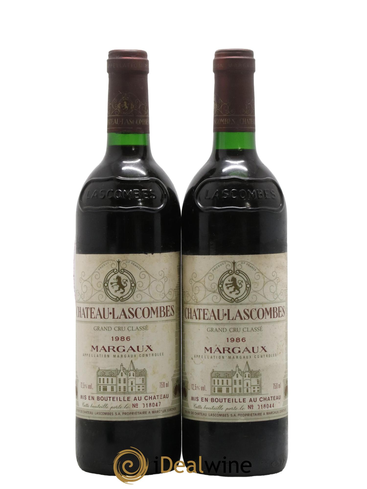 Château Lascombes 2ème Grand Cru Classé 1986 - Lot de 2 bouteilles - 0